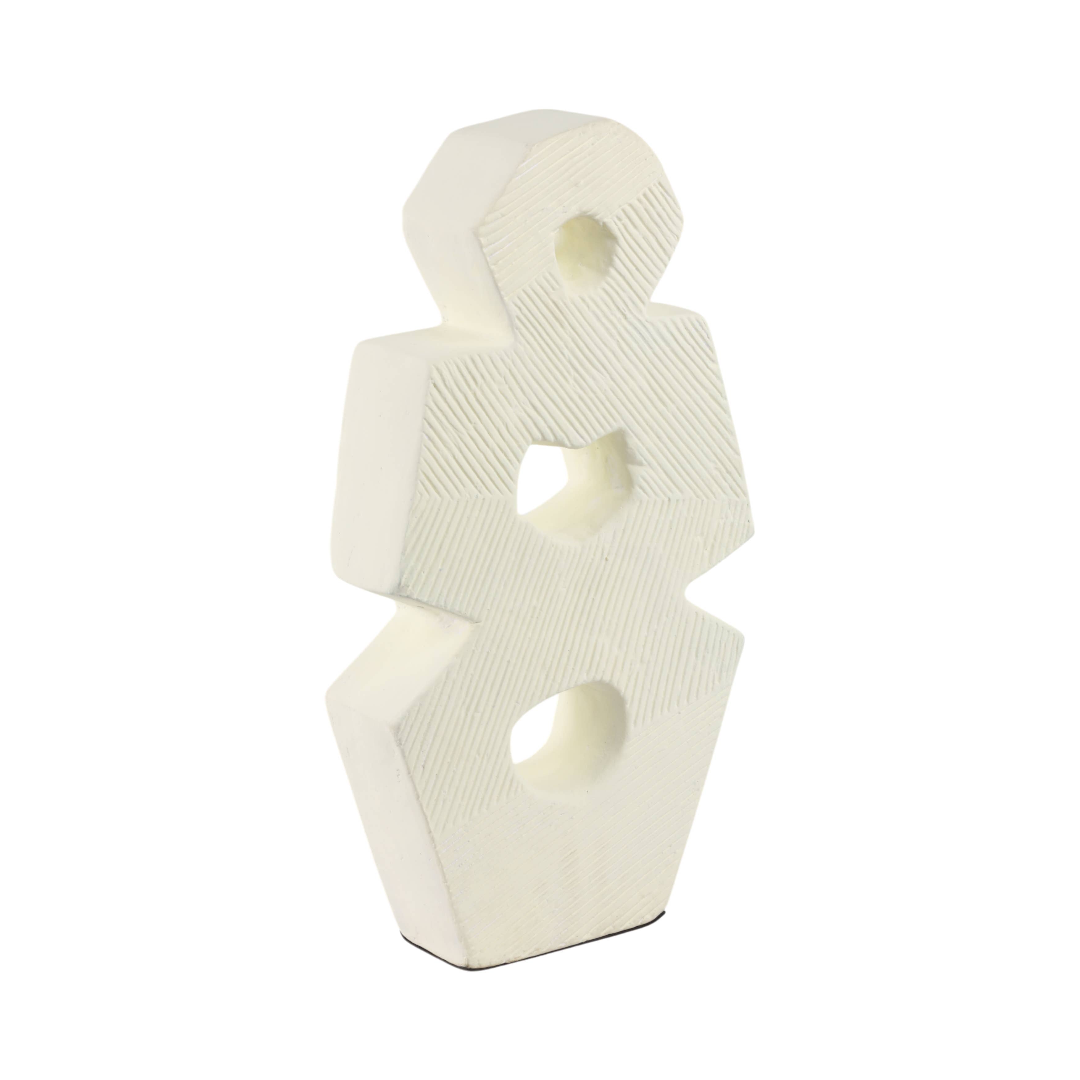 Ivory 18 in. Terracotta Abstract Sculpture - Decor Addict, LLC