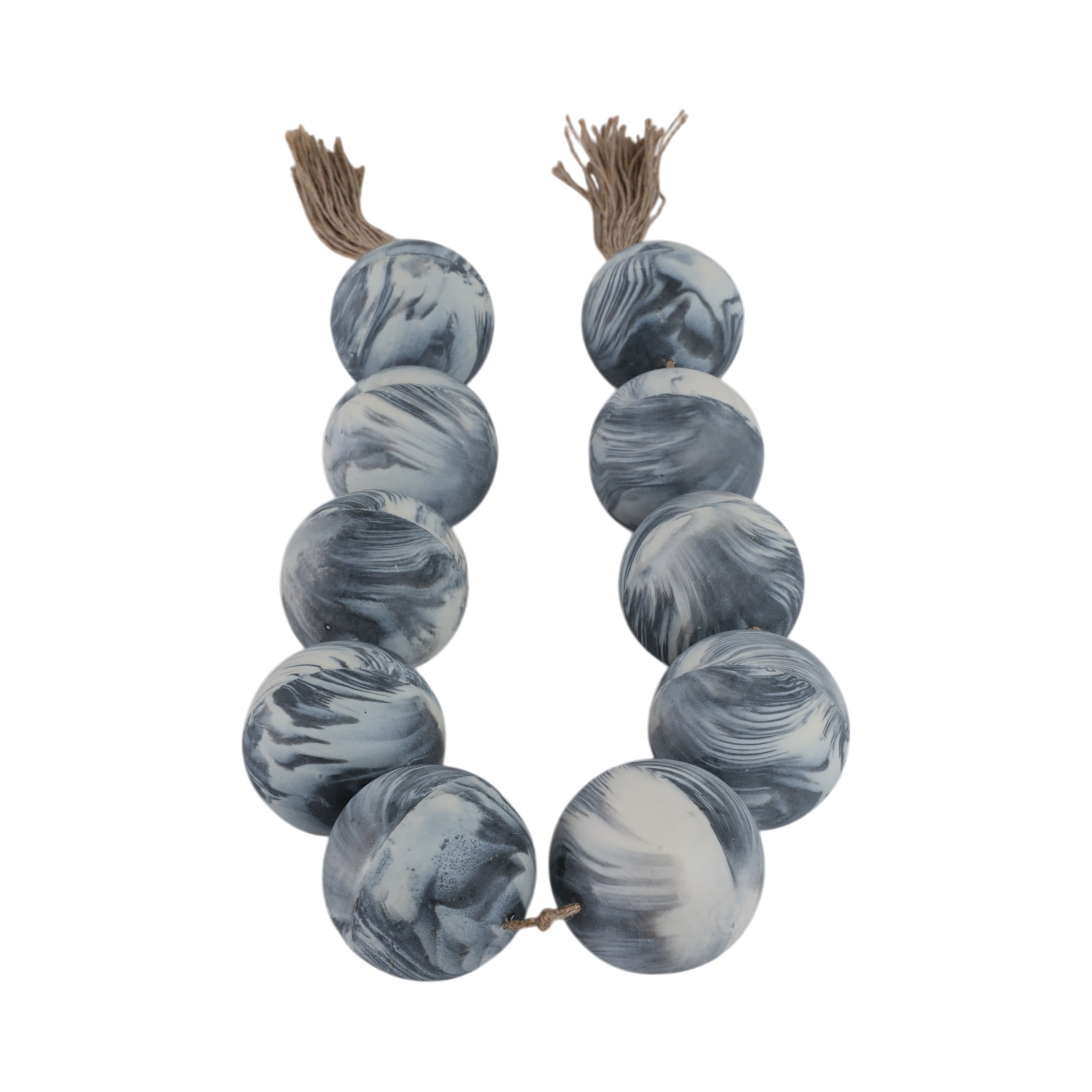 49x3" Marbled Bead Garland, Black/white - Decor Addict, LLC