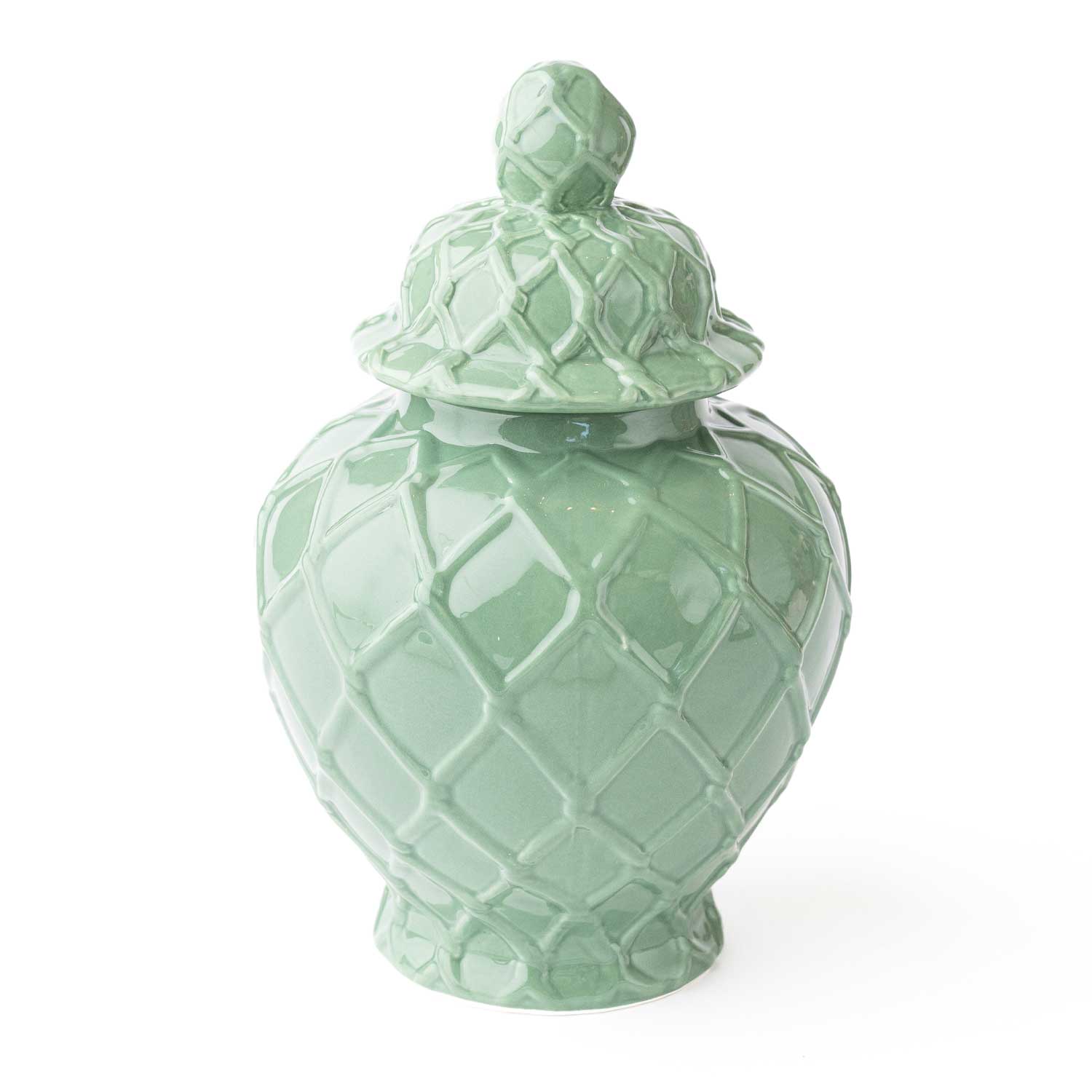 Green Textured Ginger Jar - Large - Decor Addict, LLC