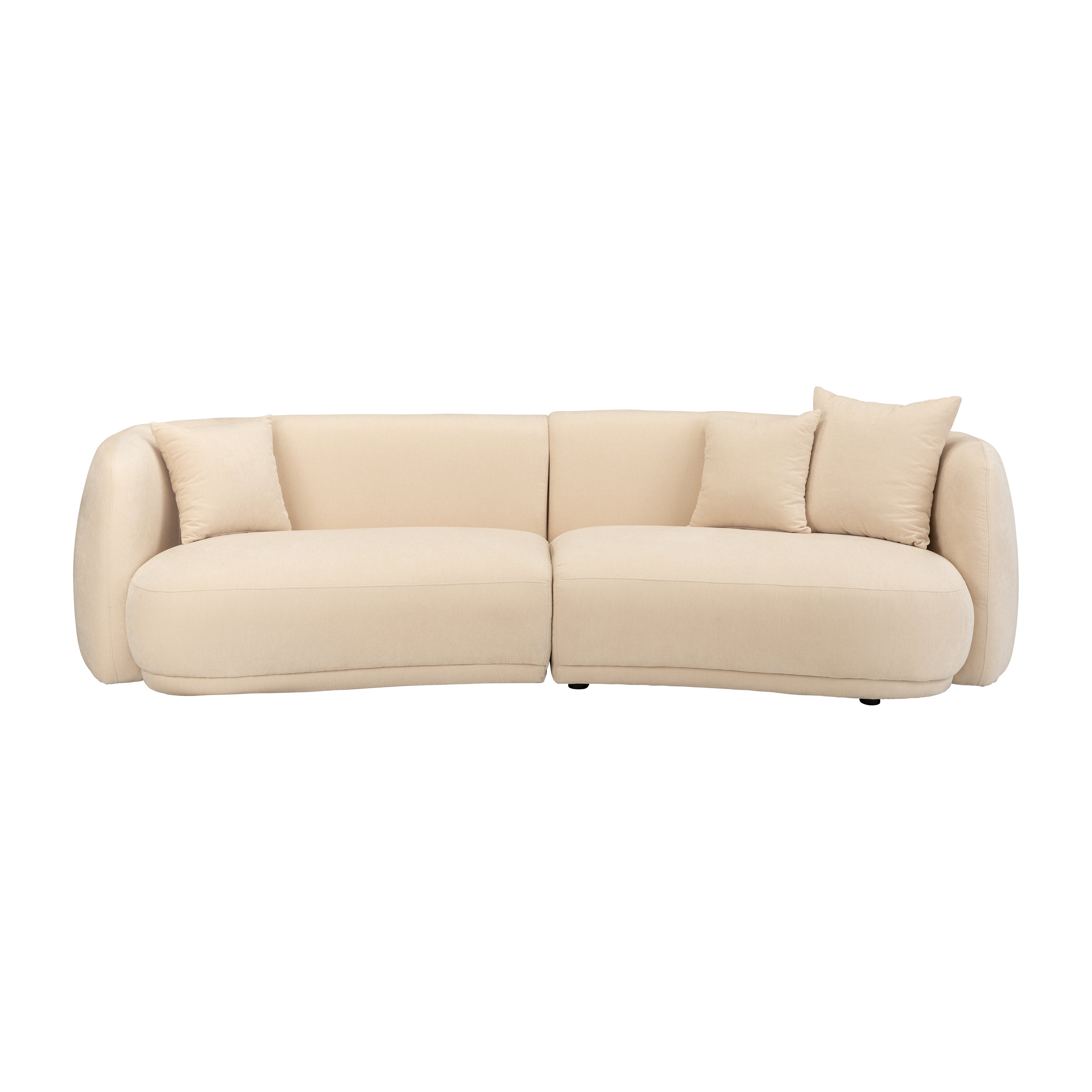 4-seat Curved Sofa, Ivory/beige 2boxes - Decor Addict, LLC