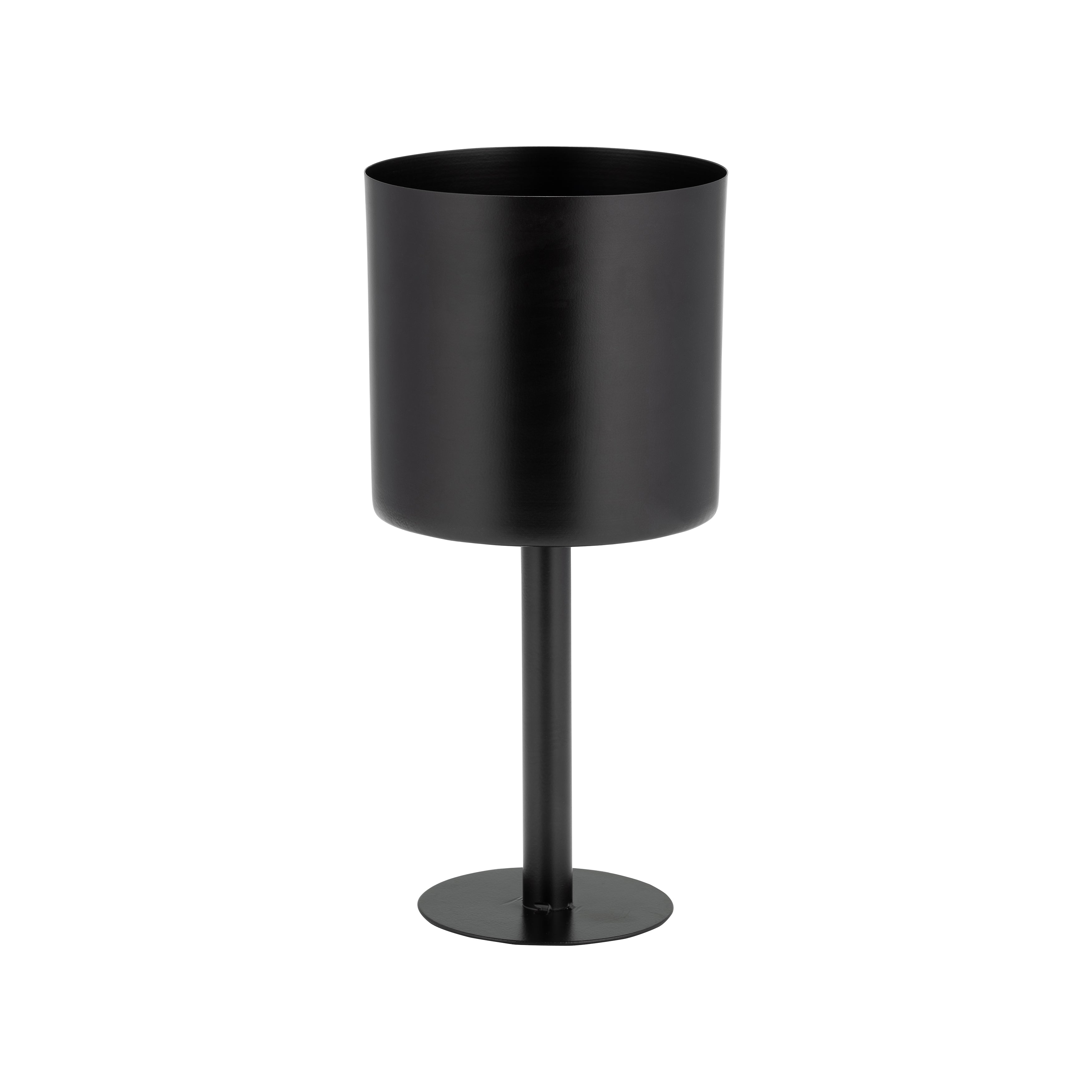 Ec Metal,6",flat Round Base Planter,black - Decor Addict, LLC