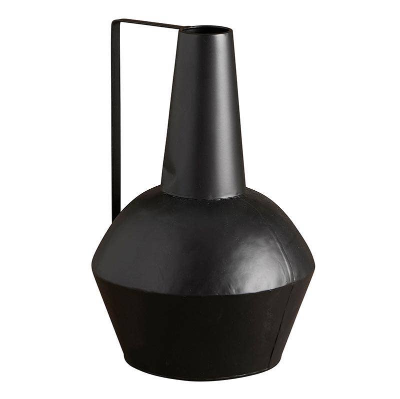 Matte Black Vase W Handle - Decor Addict, LLC