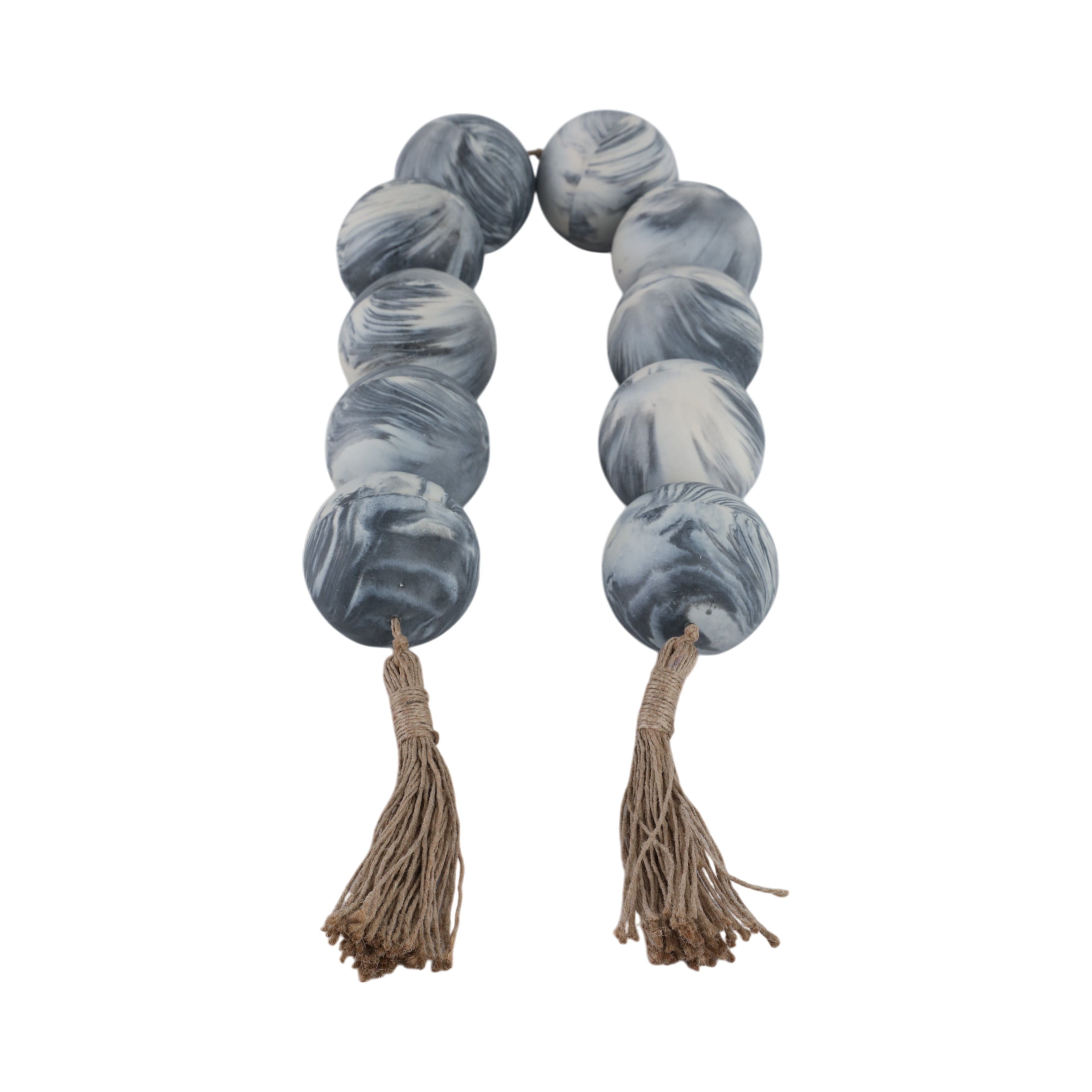 49x3" Marbled Bead Garland, Black/white - Decor Addict, LLC
