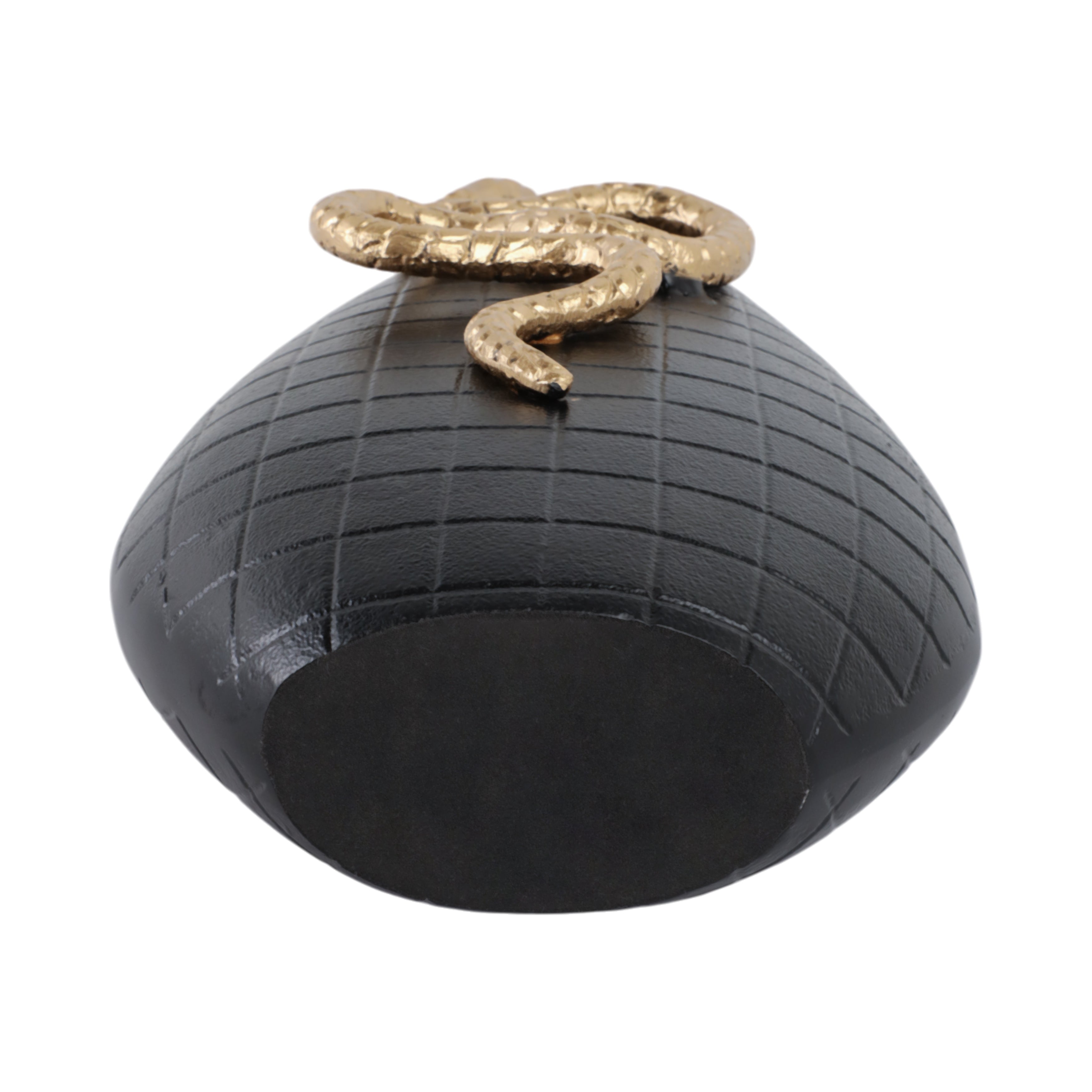 16x10" Curved Snake On Vase, Black/gold - Decor Addict, LLC