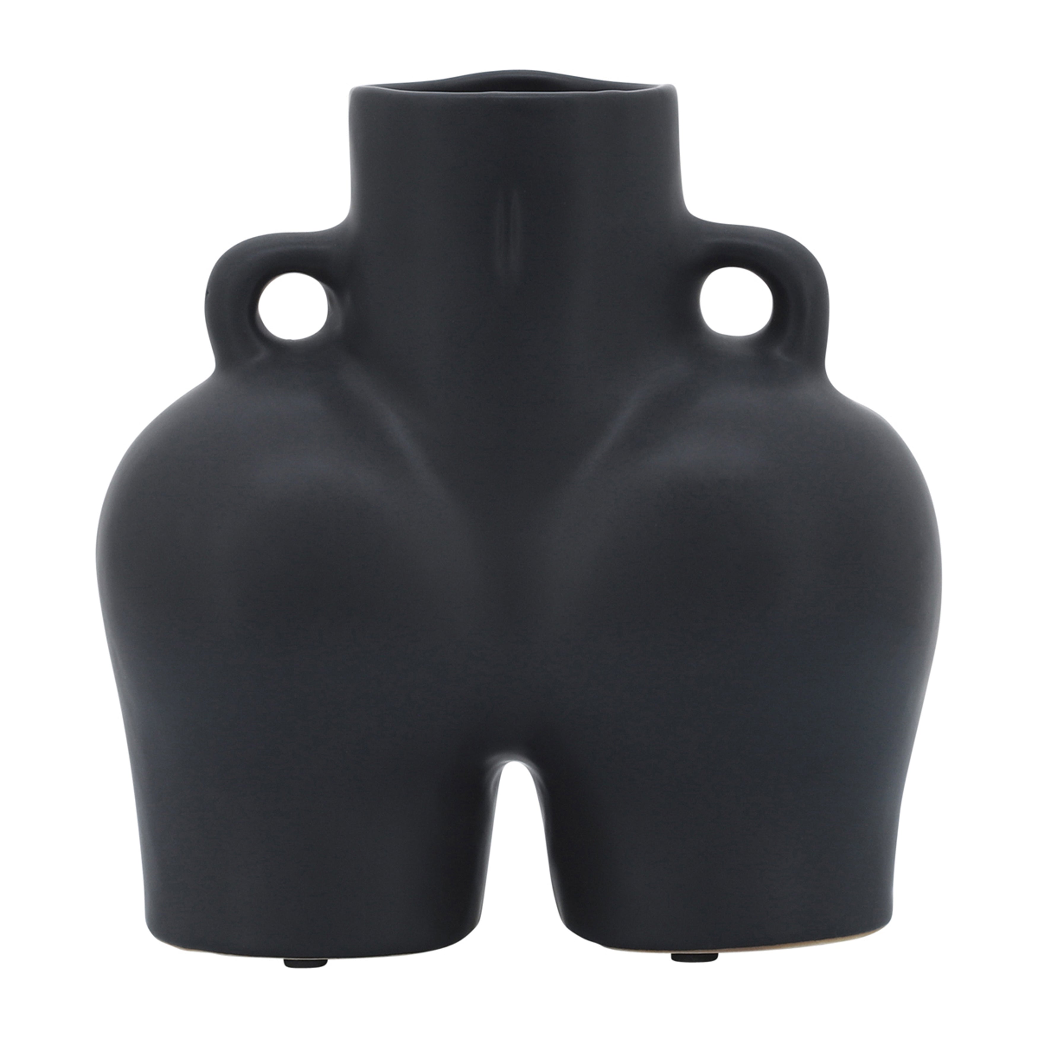 Cer, 7" Half Body Vase, Black - Decor Addict, LLC