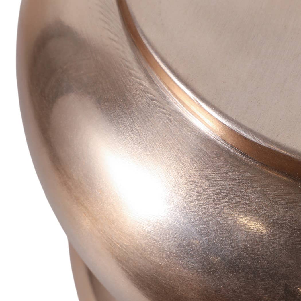 Side Table - Gold Metal Narrow Bold Rounded Drum, 20 in. - Decor Addict, LLC