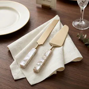 Sebring Mother of Pearl Cake Servers (Set of 2)
