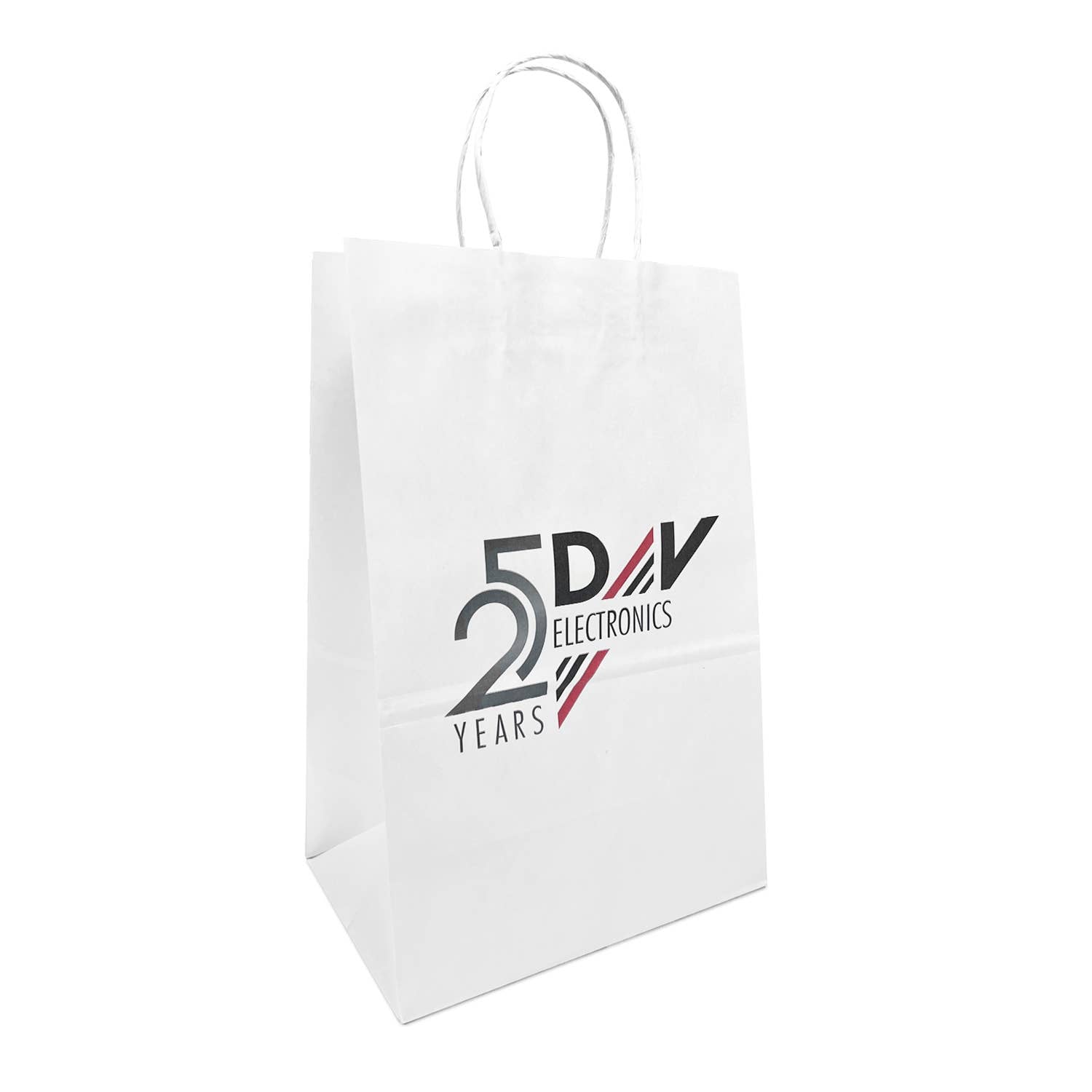 Custom Print 200pcs Bottle 9x5.75x13 White Paper Bags: 200 bags - $0.74/pc / 1 side print (front)