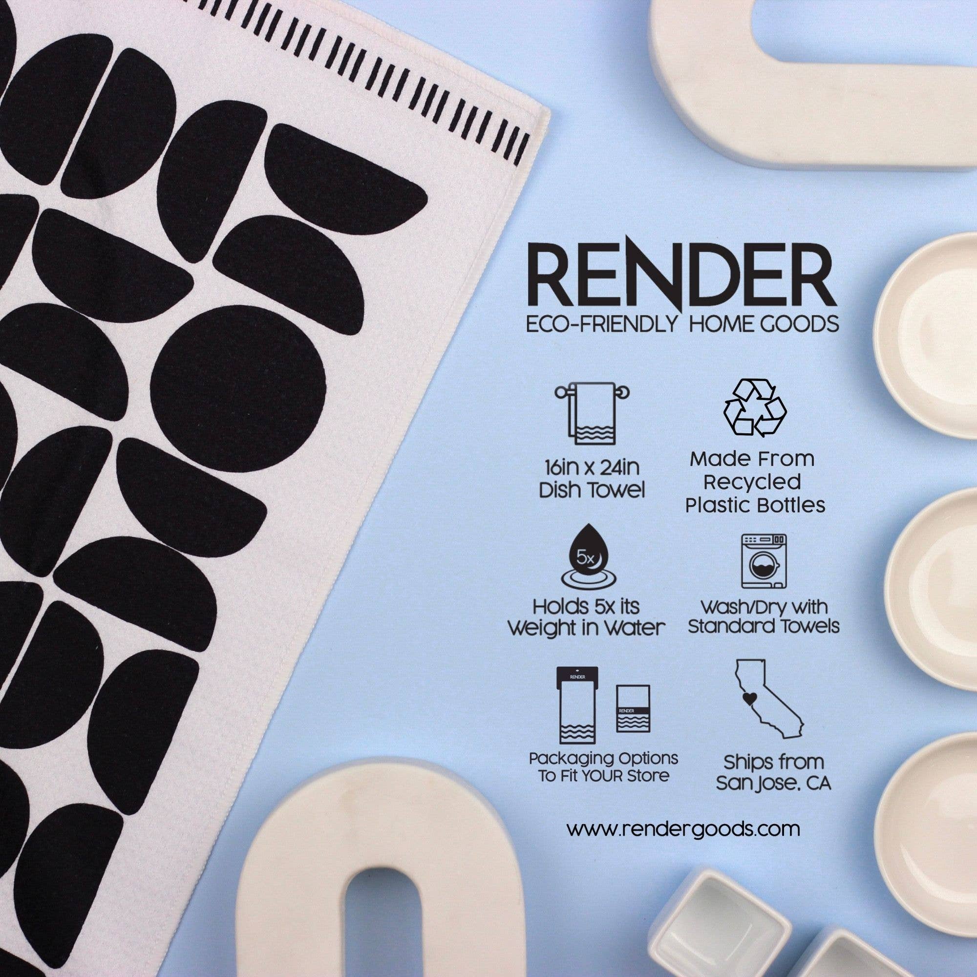 Mono Geo Dish Towel - 16''x24'' - Decor Addict, LLC