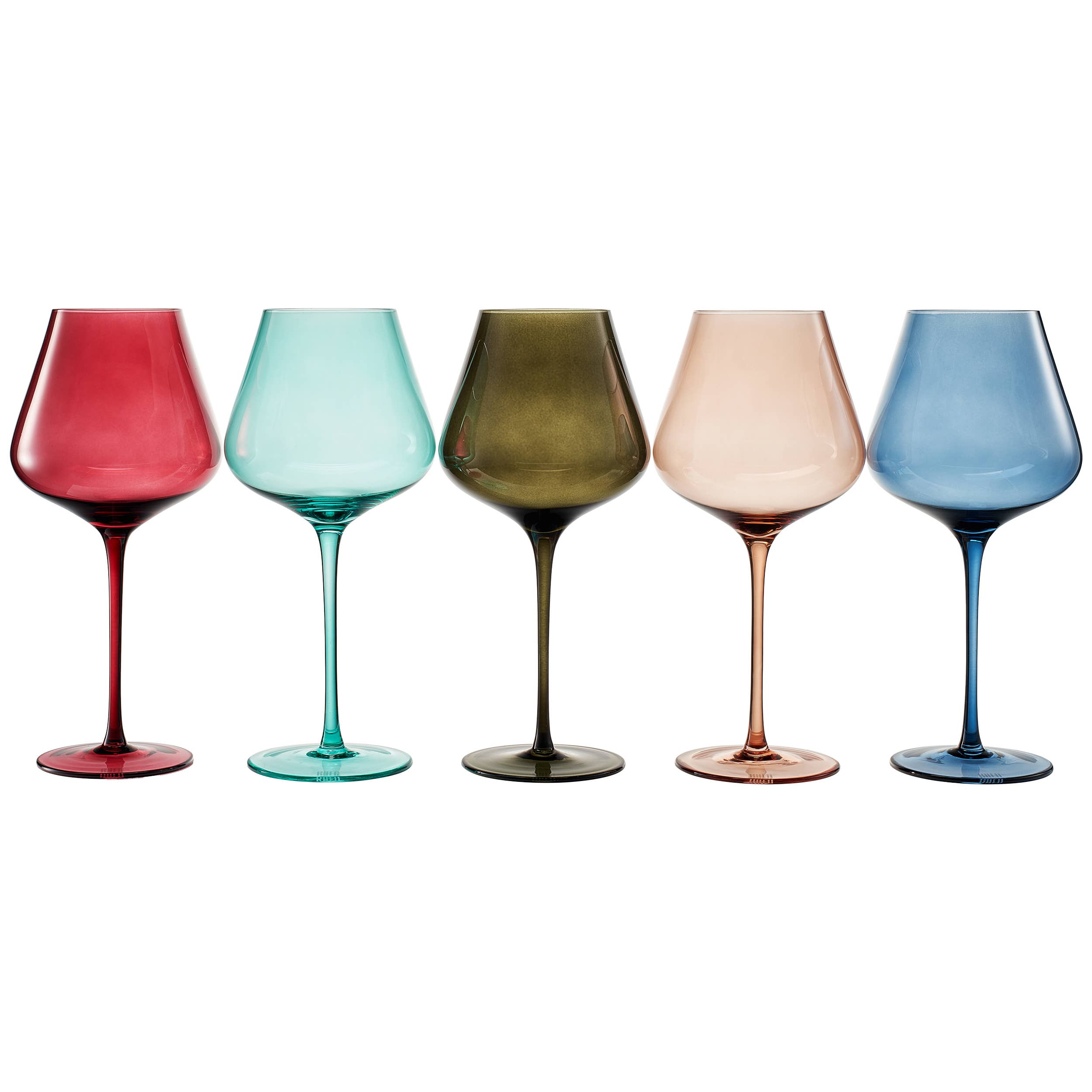 Colors of Rome, Italy, City Wine Glassware | Set of 5, 20 OZ - Decor Addict, LLC