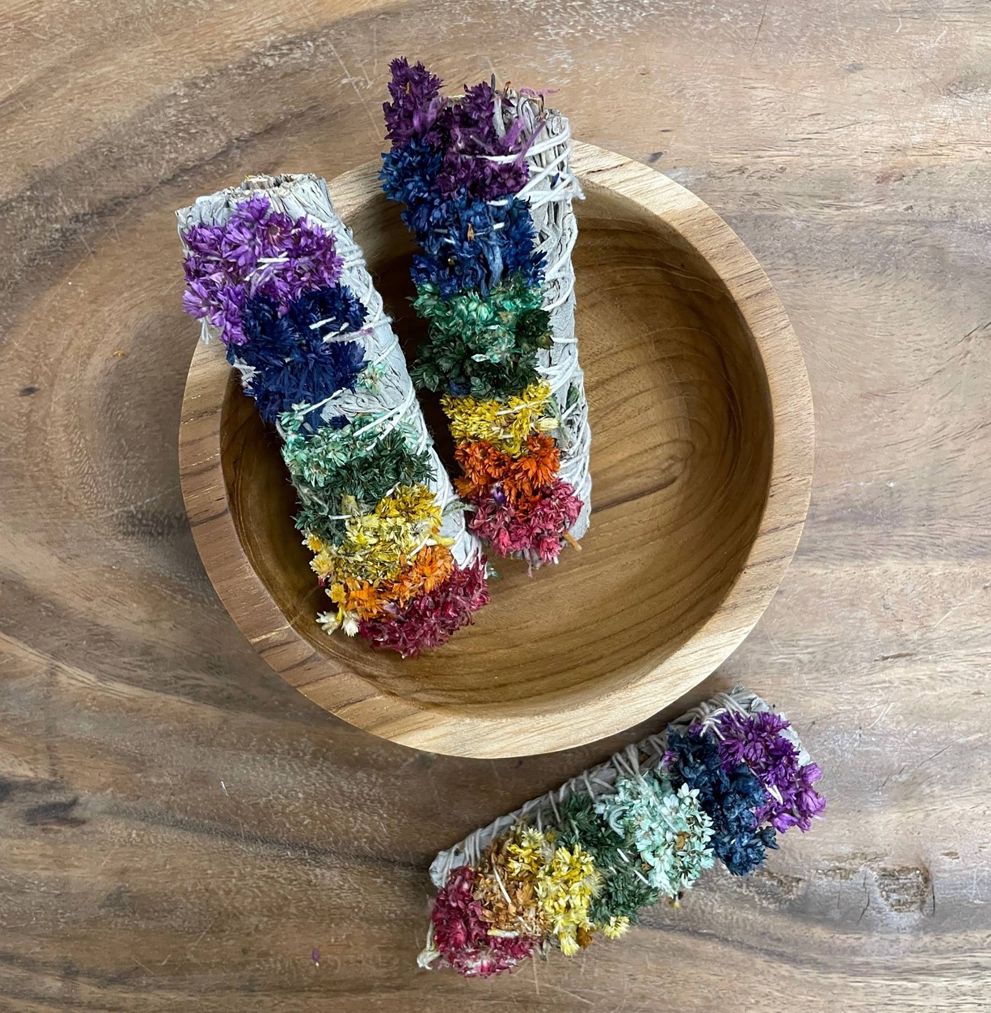 4" Rainbow Sage Smudge Sticks - Decor Addict, LLC