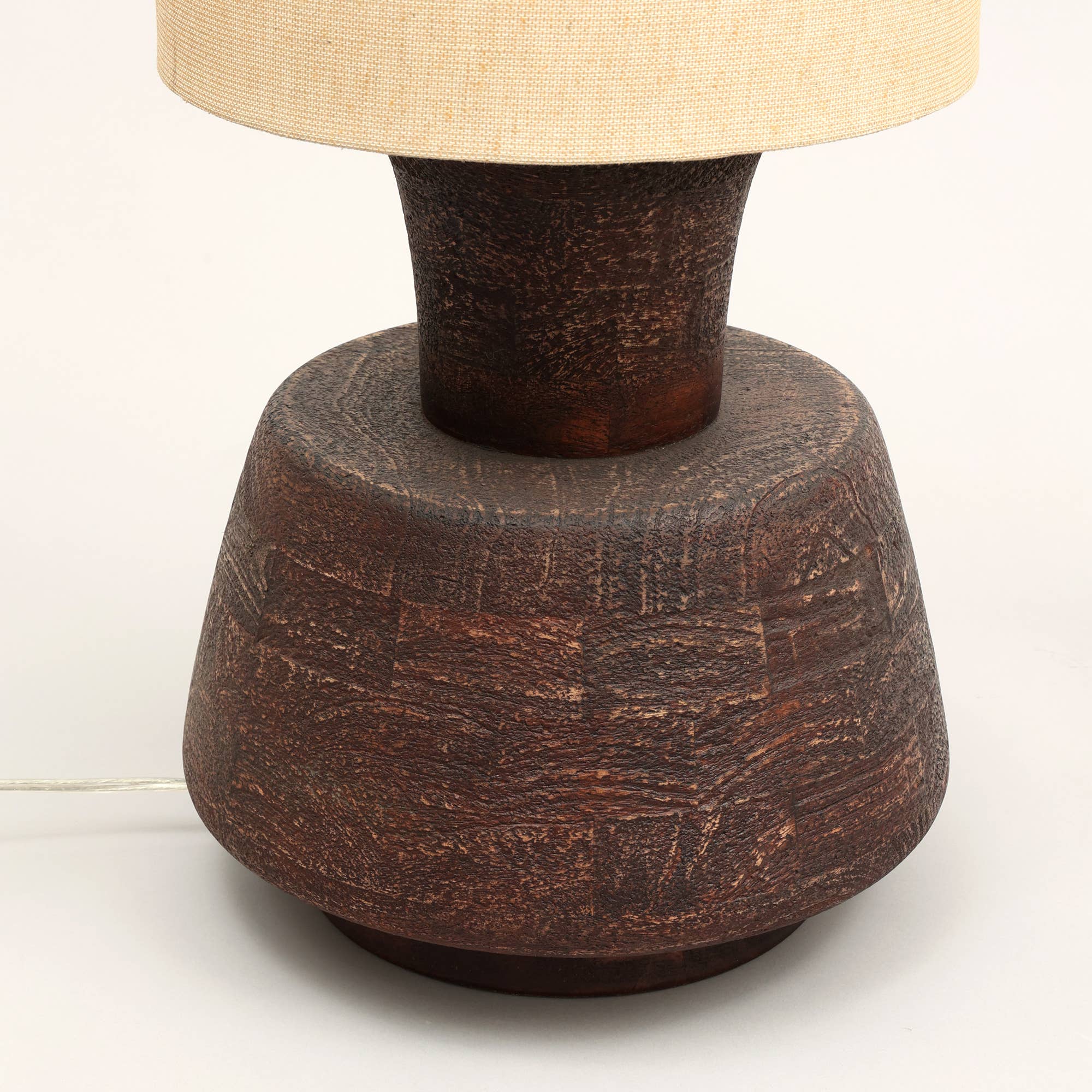 Handmade Artisanal Table Lamp with Wooden Base-13X13X26.5" - Decor Addict, LLC