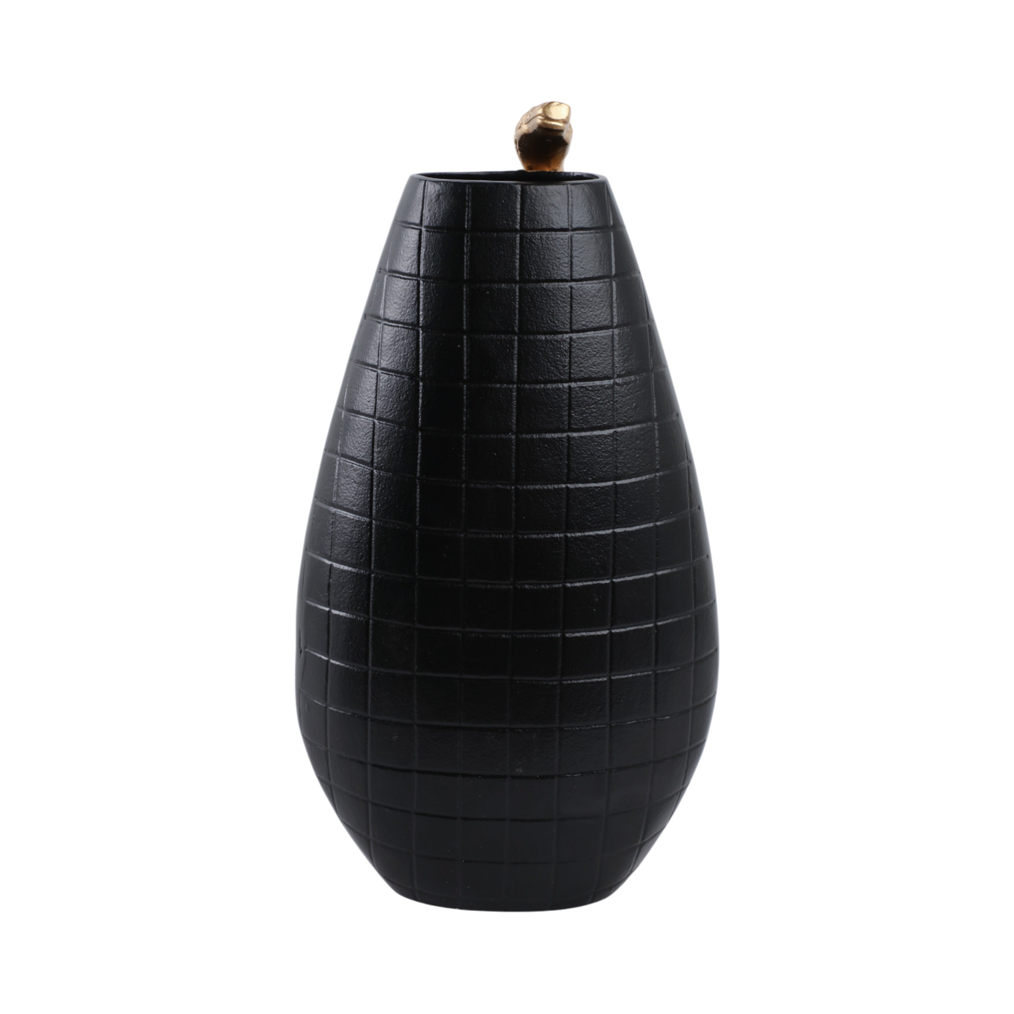 16x10" Curved Snake On Vase, Black/gold - Decor Addict, LLC