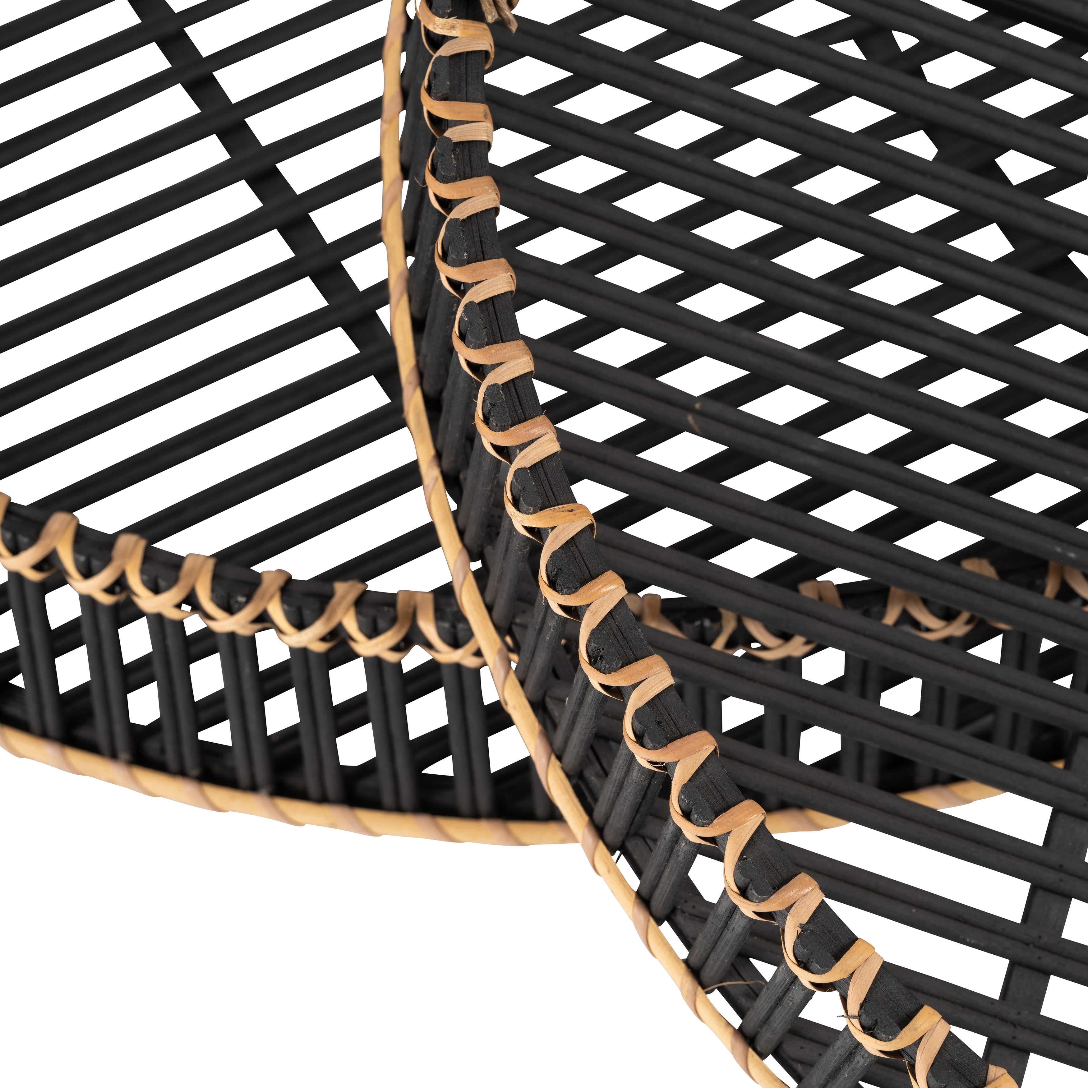 S/2 Bamboo 24/30" Round Trays, Black - Decor Addict, LLC