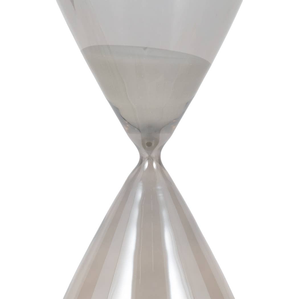 Glass Small Teardrop Silhouette Hourglass - Grey, 20 in. - Decor Addict, LLC