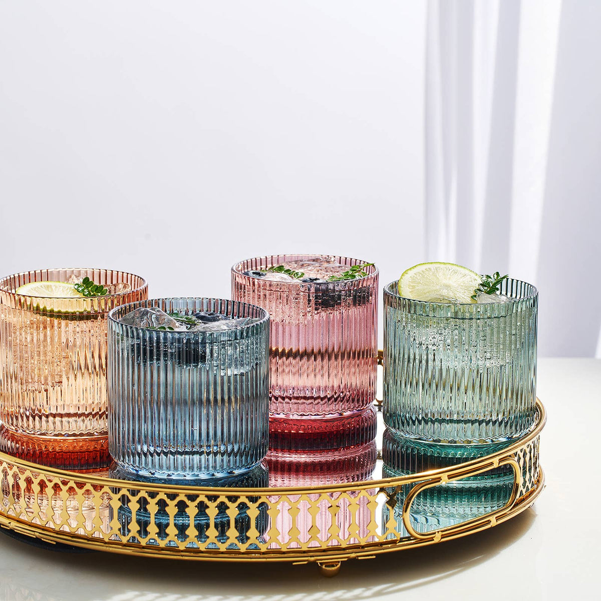 Ribbed Whiskey Drinking Glass - Decor Addict, LLC