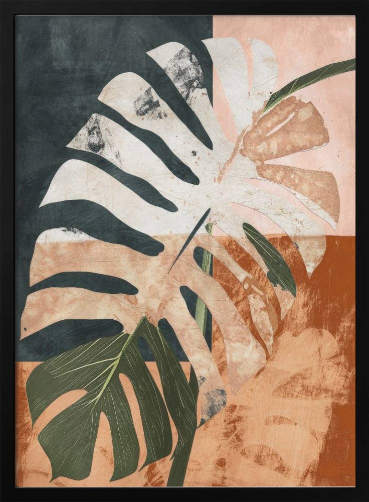 "Into the jungle" Framed Textured Wall Art: Walnut / 40"H x 30"W - Decor Addict, LLC