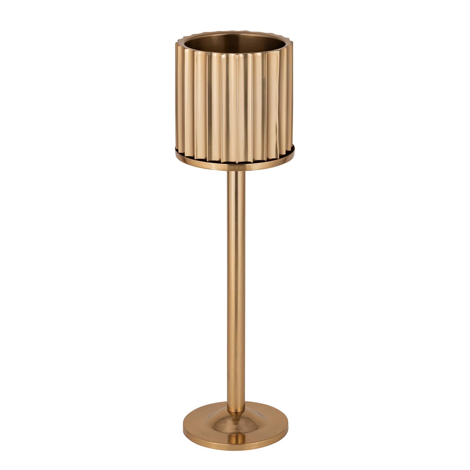 Gold Steel Ice Bucket Medium Double Wall: Gold / STEEL - Decor Addict, LLC