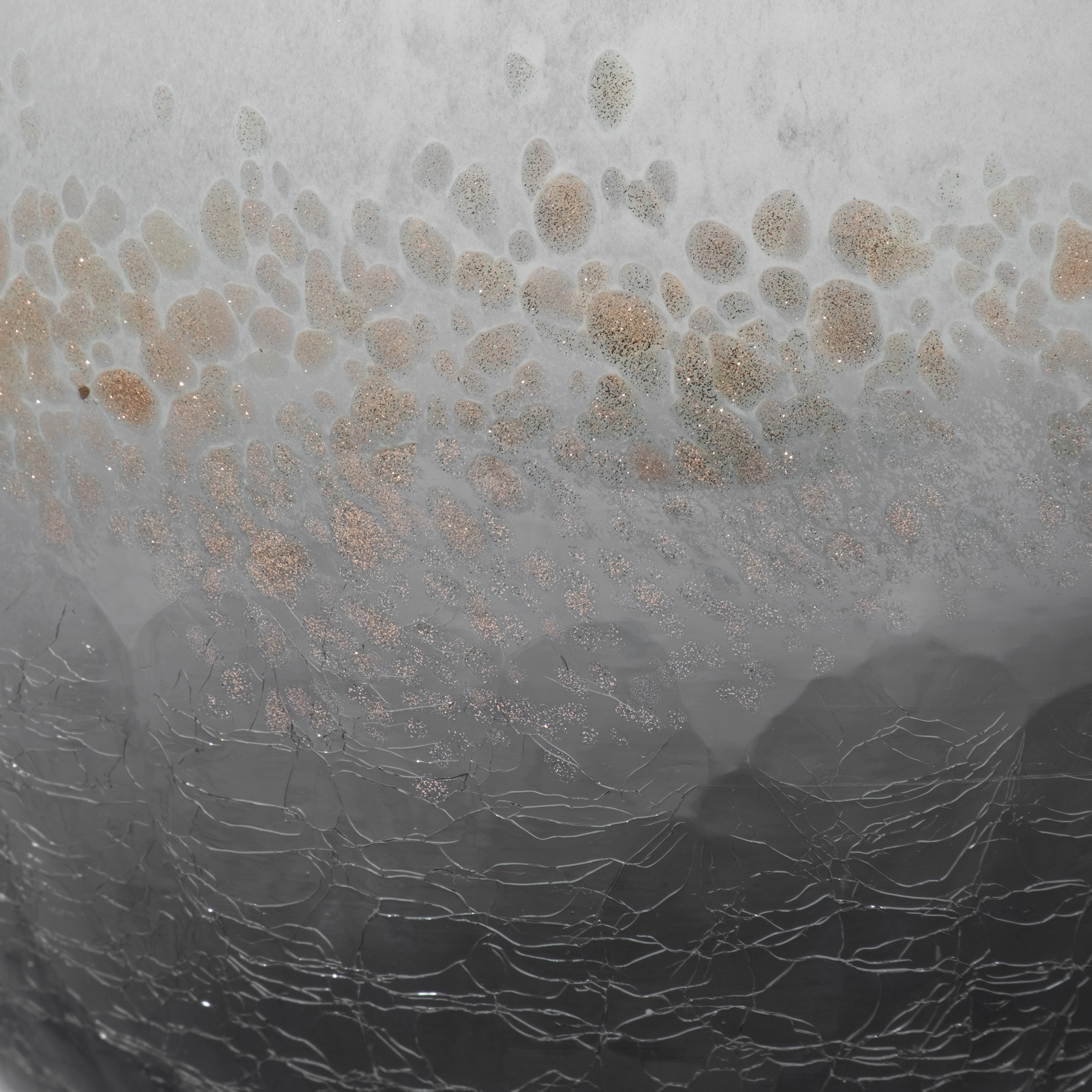 Glass, 8" Crackle Vase, Multi - Decor Addict, LLC