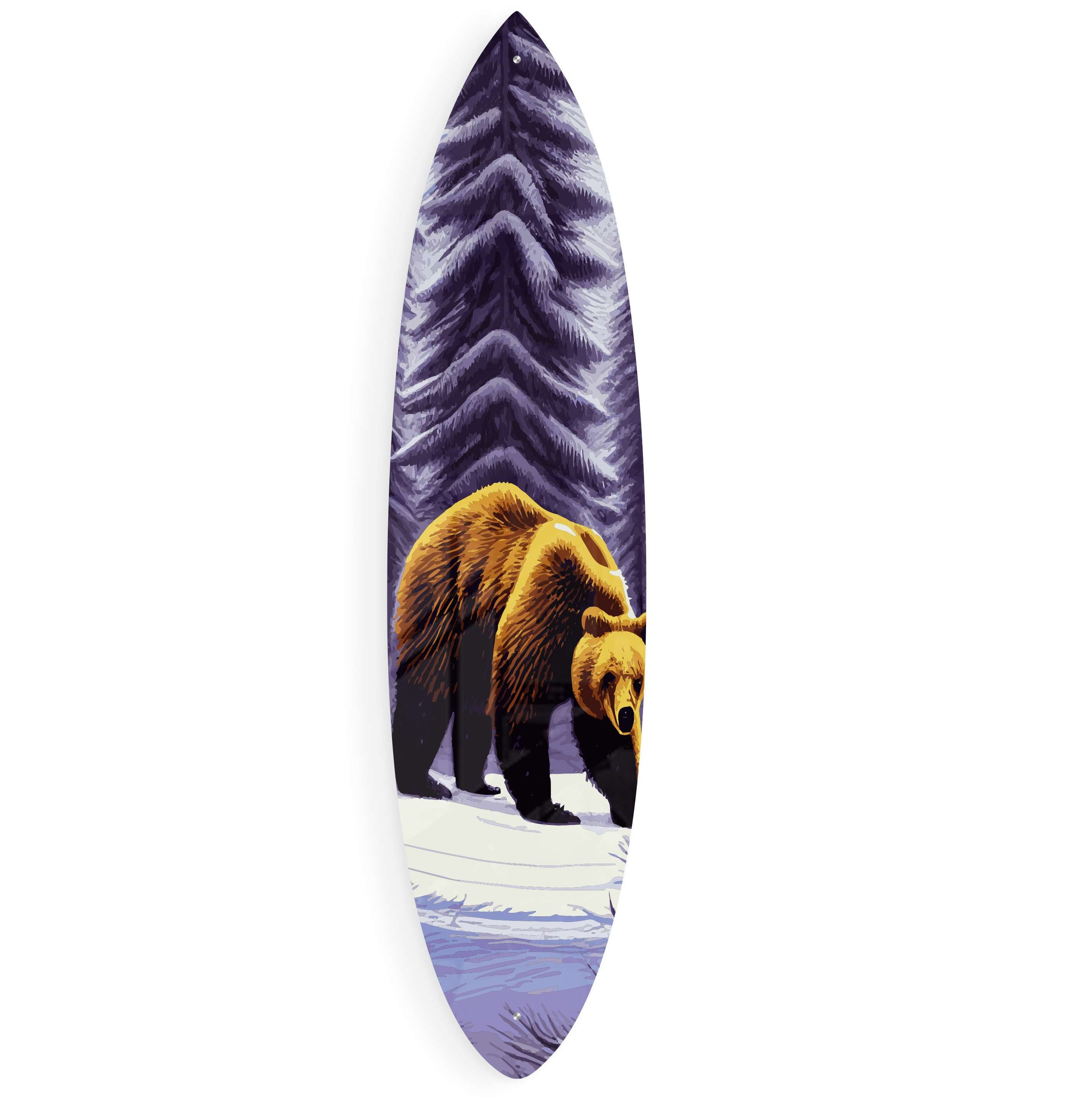 Bear Pattern Acrylic Surfboard Wall Art - Decor Addict, LLC