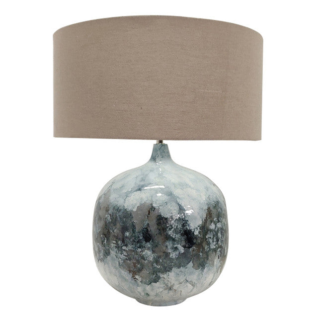 28x22" Metal Base Table Lamp, Blue Multi - Decor Addict, LLC