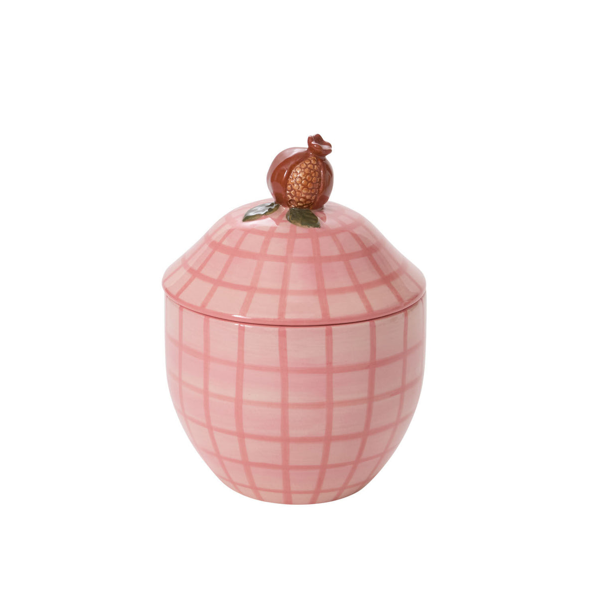 Winter Fruit Canister - Pink Grid Pomegranate