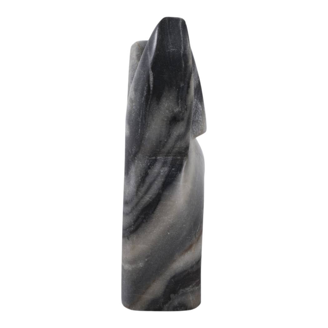 Sculpture - Gray Marble Decorative Carved Angel, 6 in. - Decor Addict, LLC