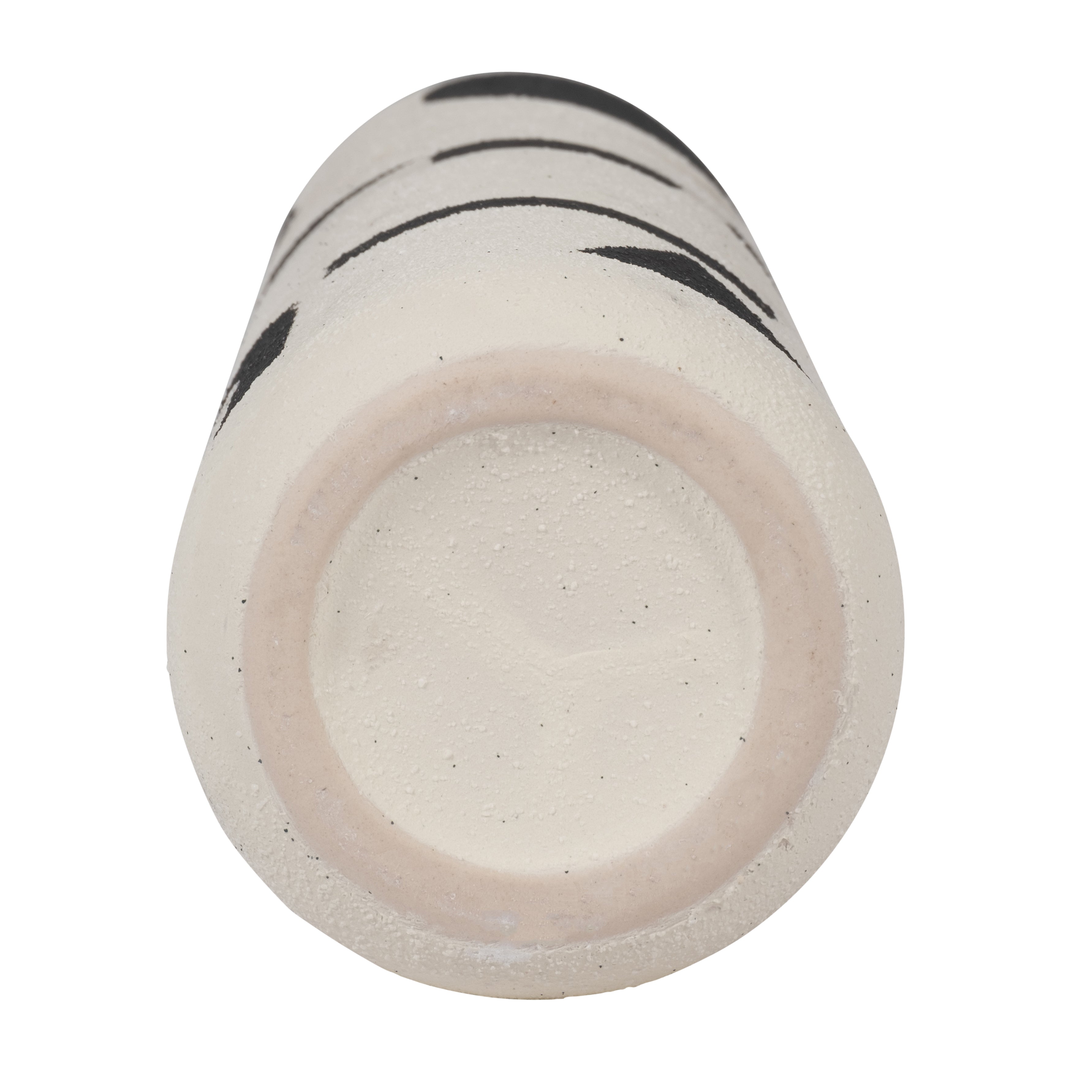 Cer, 15" Funky Vase, Ivory/black - Decor Addict, LLC