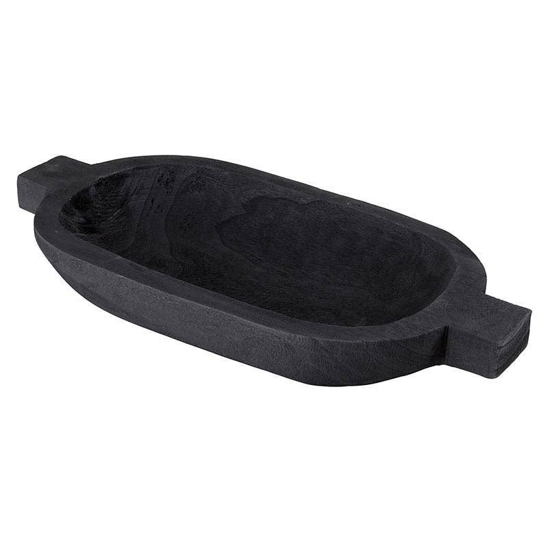 Paulownia Large Double Handle Tray - Black - Decor Addict, LLC