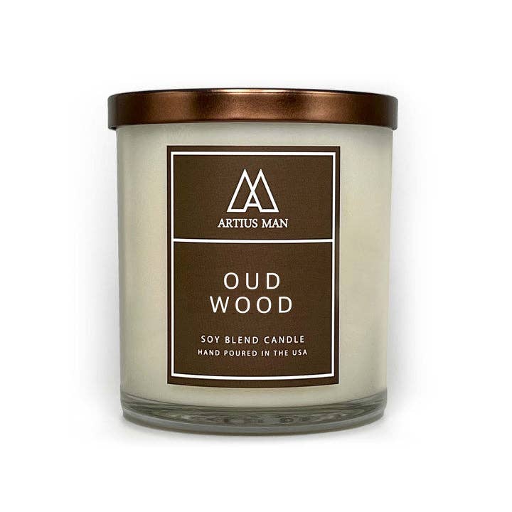 10 OZ. Manly Candles Oud Wood - Decor Addict, LLC