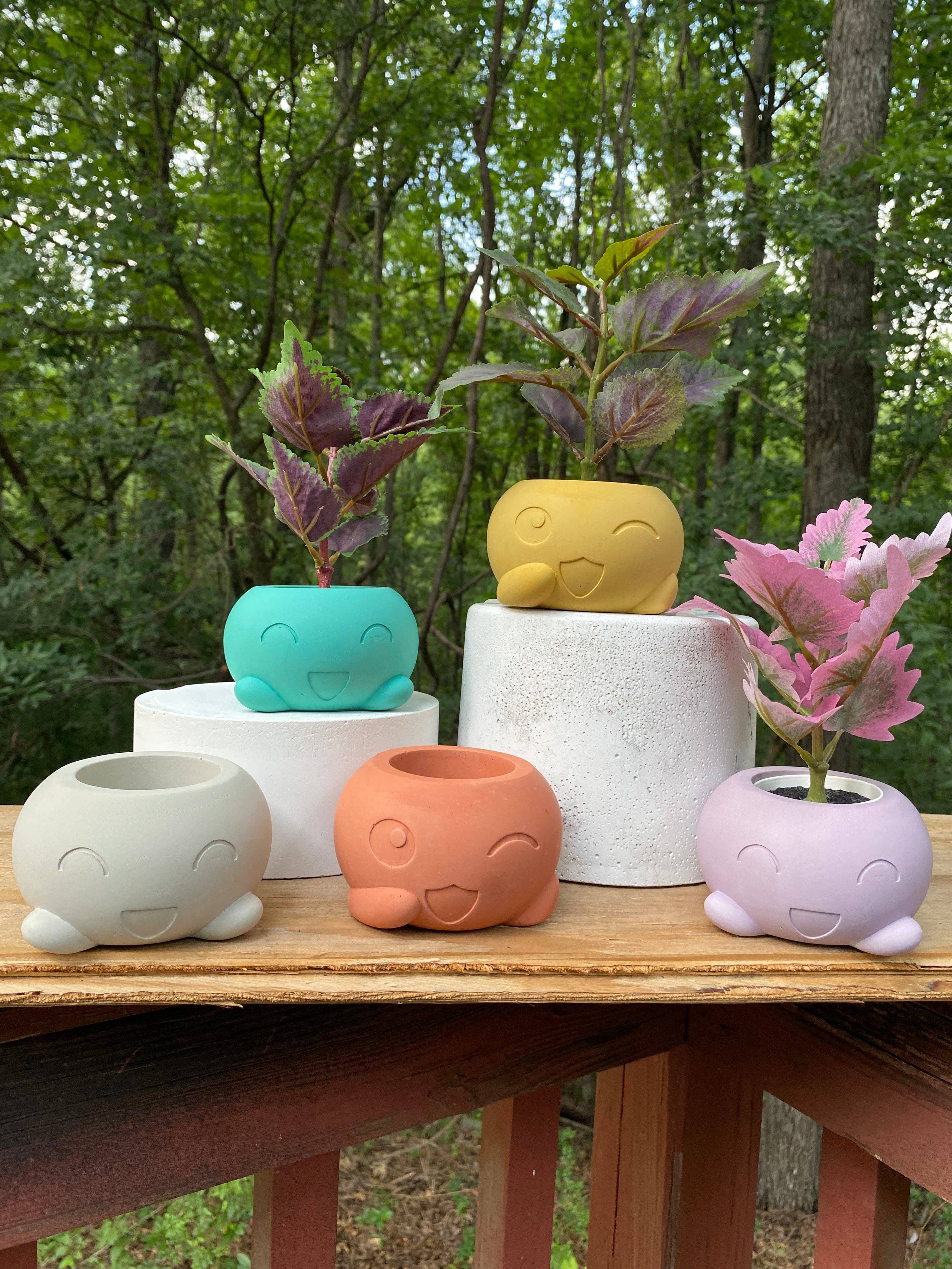 Wink Planter Pot Emoji: Sahara Sunset Collection - Decor Addict, LLC