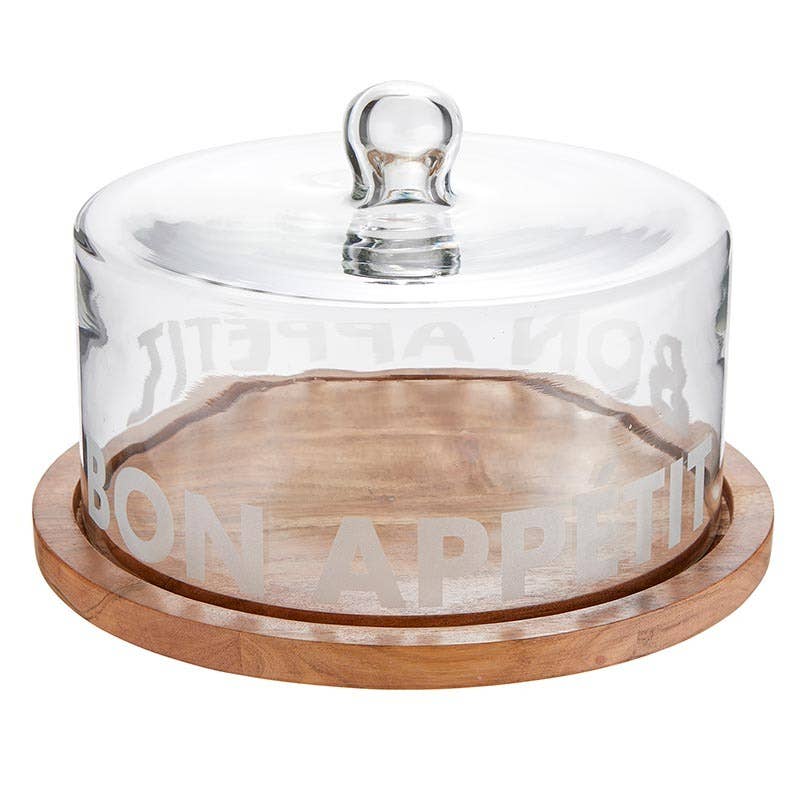 Face to Face Glass Serving Tray - Bon Appetit - Decor Addict, LLC