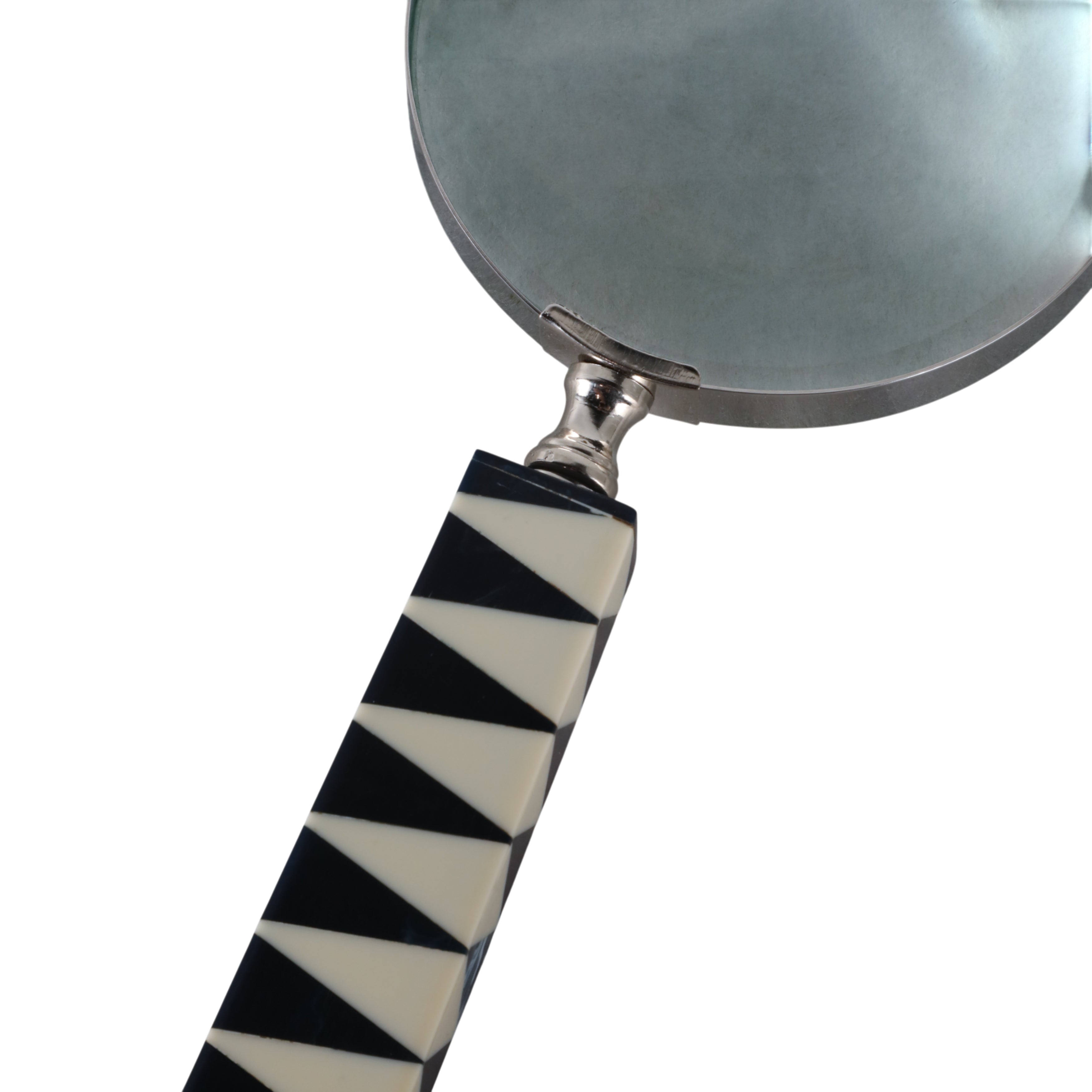 10x4" Sharp Lines Magnifying Glass, Blue/white - Decor Addict, LLC