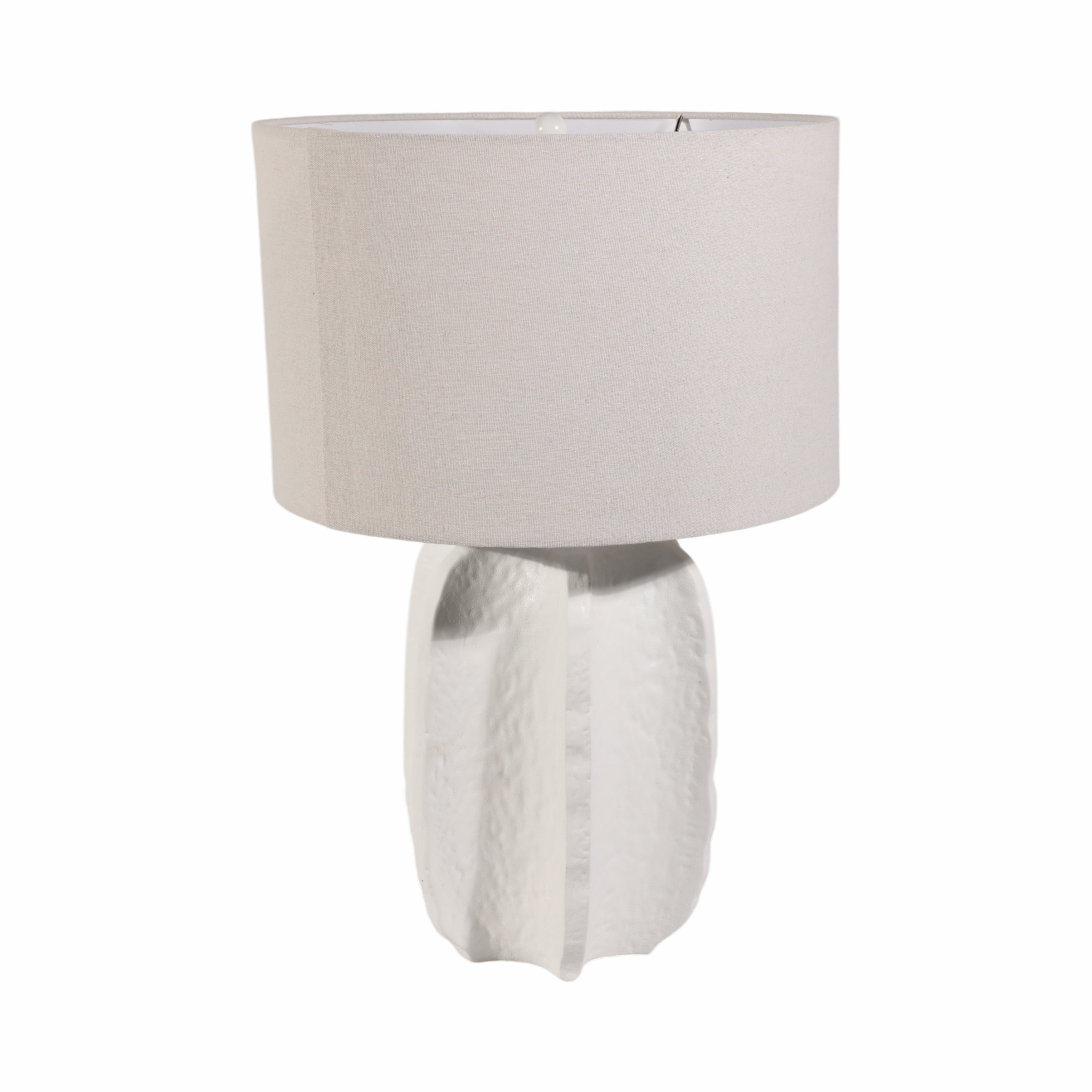 24" Textured Jagged Table Lamp, White - Decor Addict, LLC