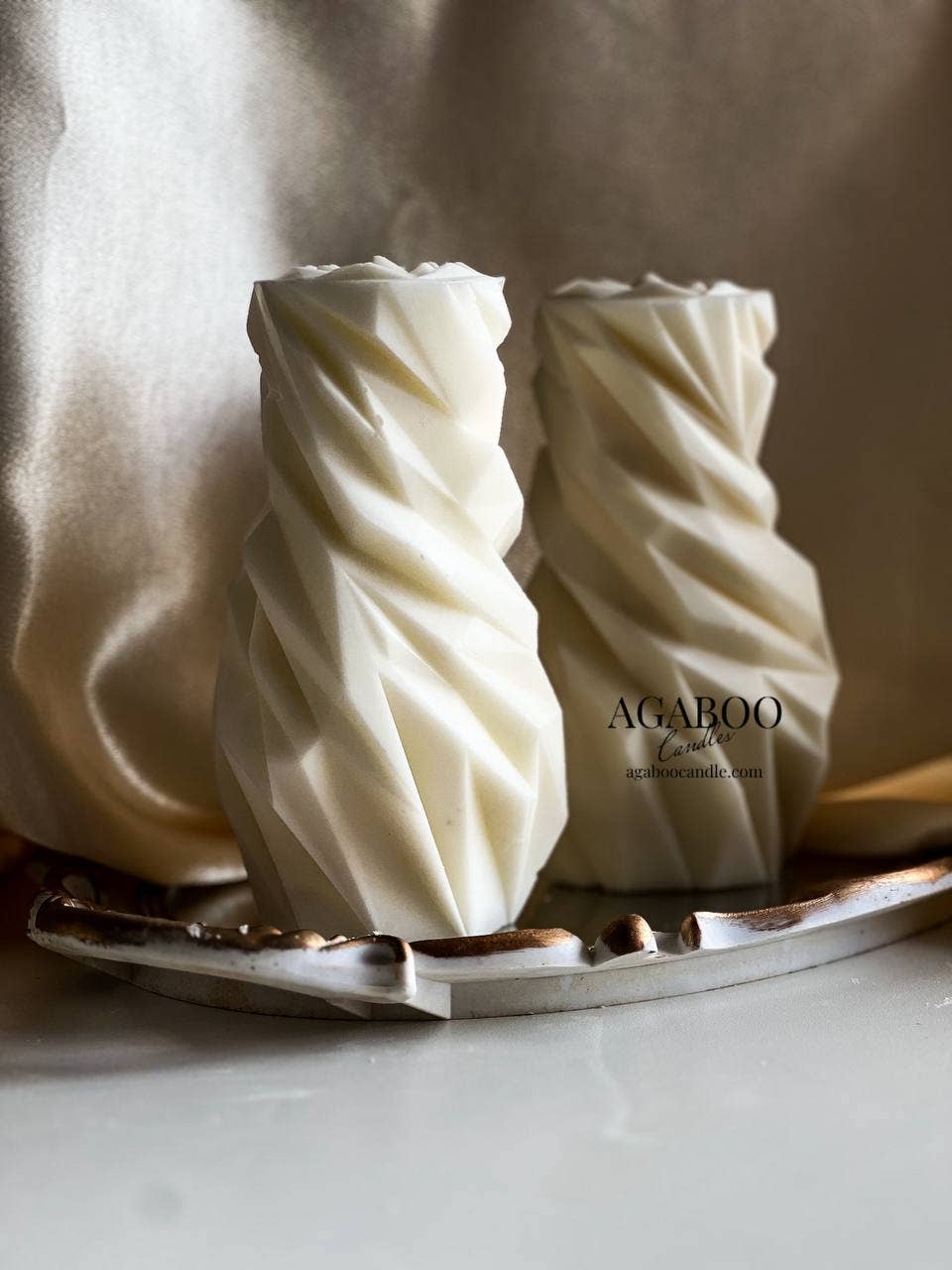 Unique Diamond Shape Candle 5.75x2.5in - Shaped: Peach / Santal & Coconut - Decor Addict, LLC