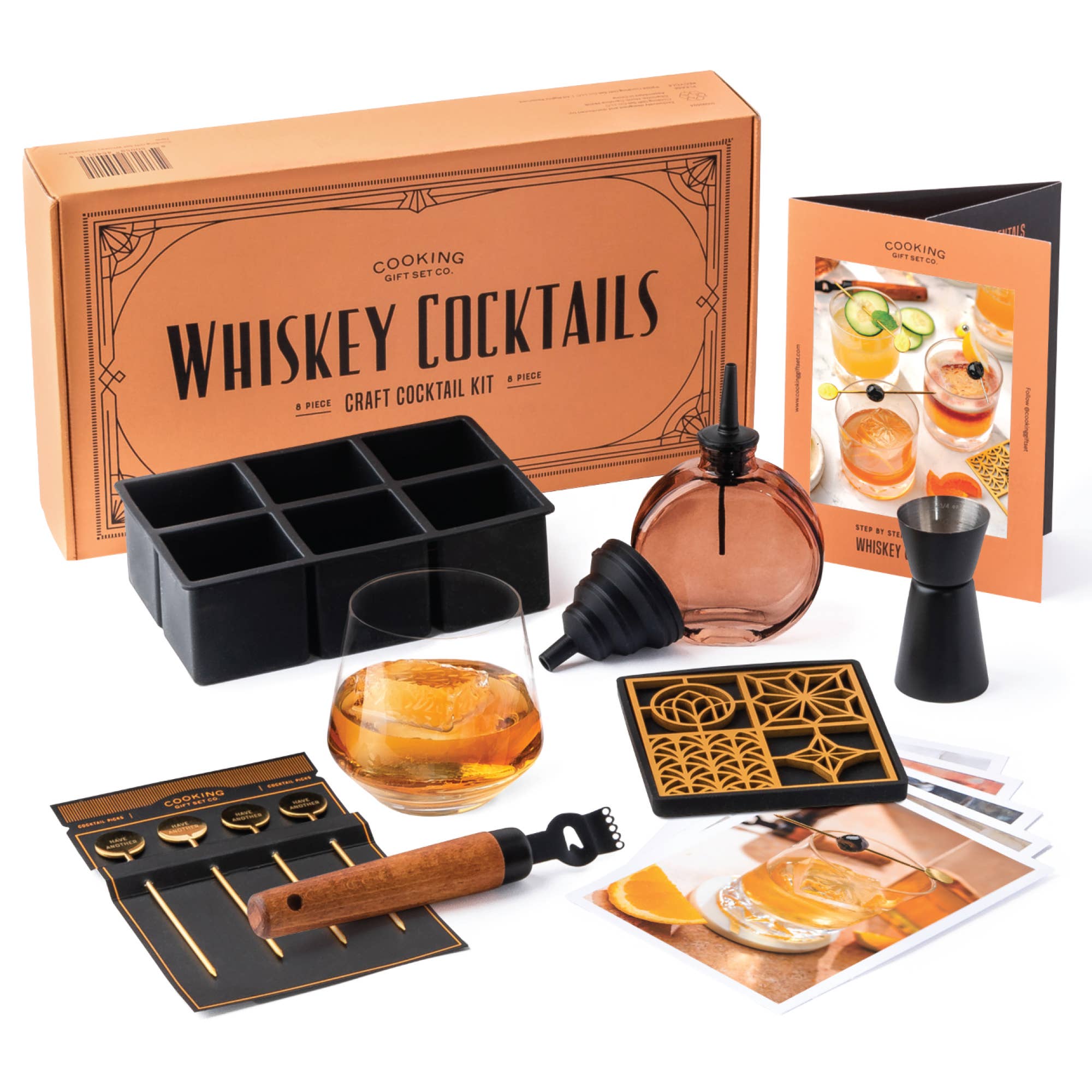 Whiskey Cocktail Kit Gift for Men Alcohol Cocktail Recipe - Decor Addict, LLC