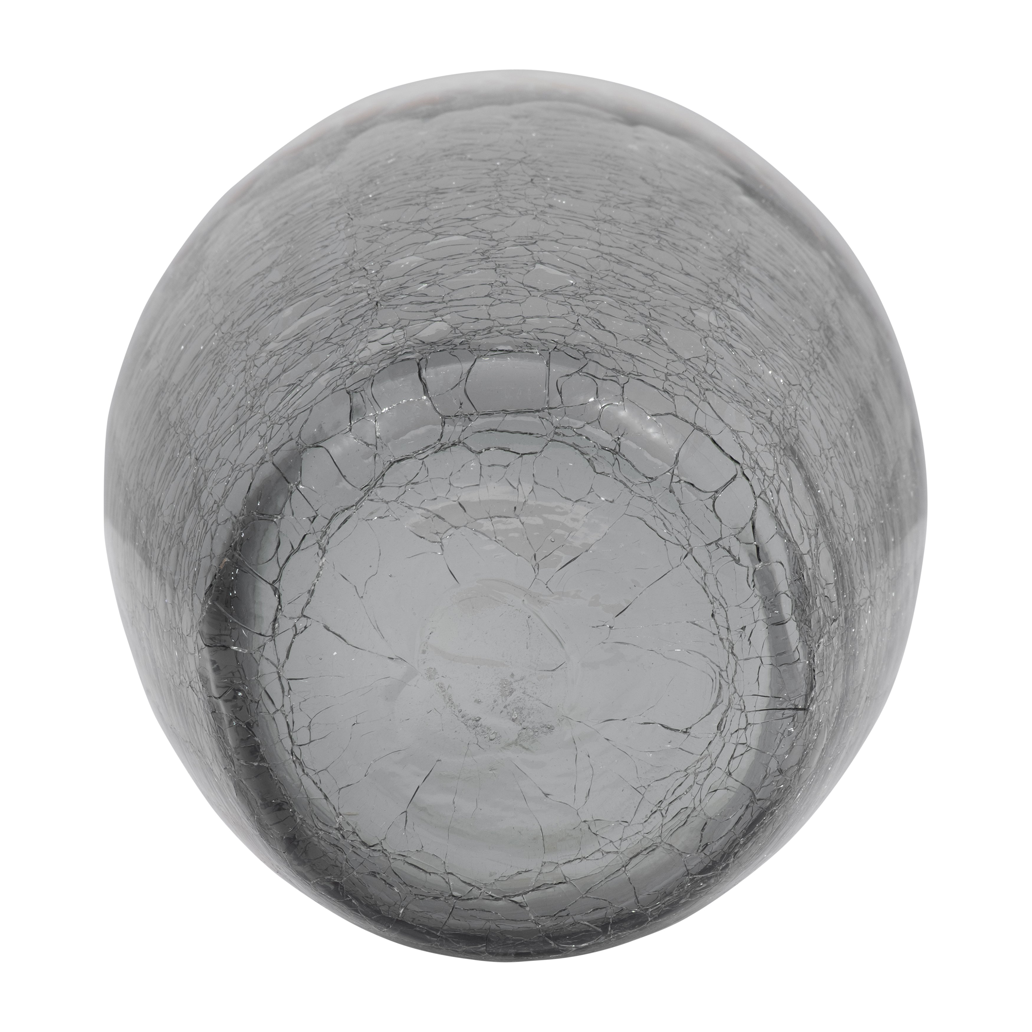 Glass, 12" Crackle Vase, Multi - Decor Addict, LLC