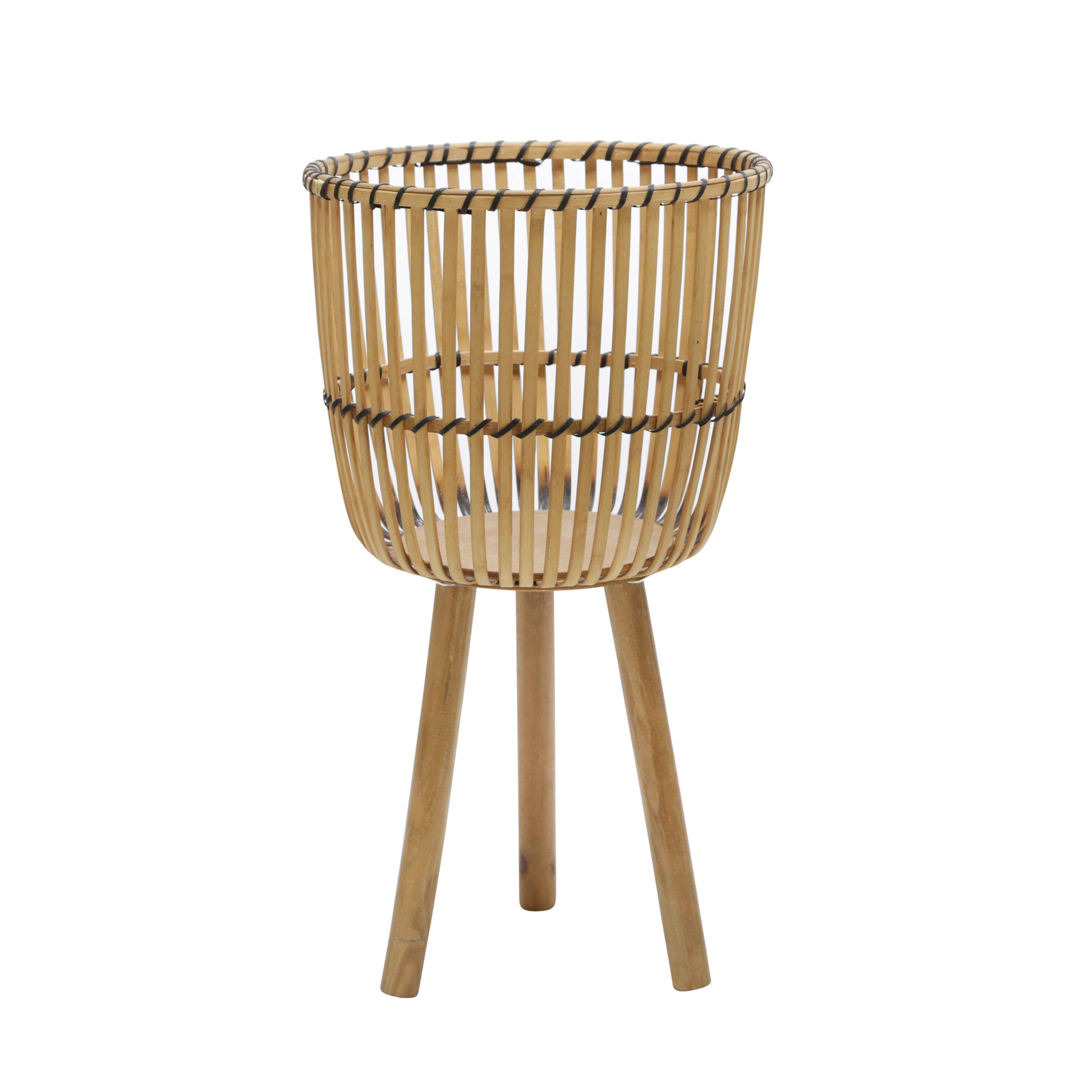 S/2 Wicker Footed Planters 10/12", Natural - Decor Addict, LLC