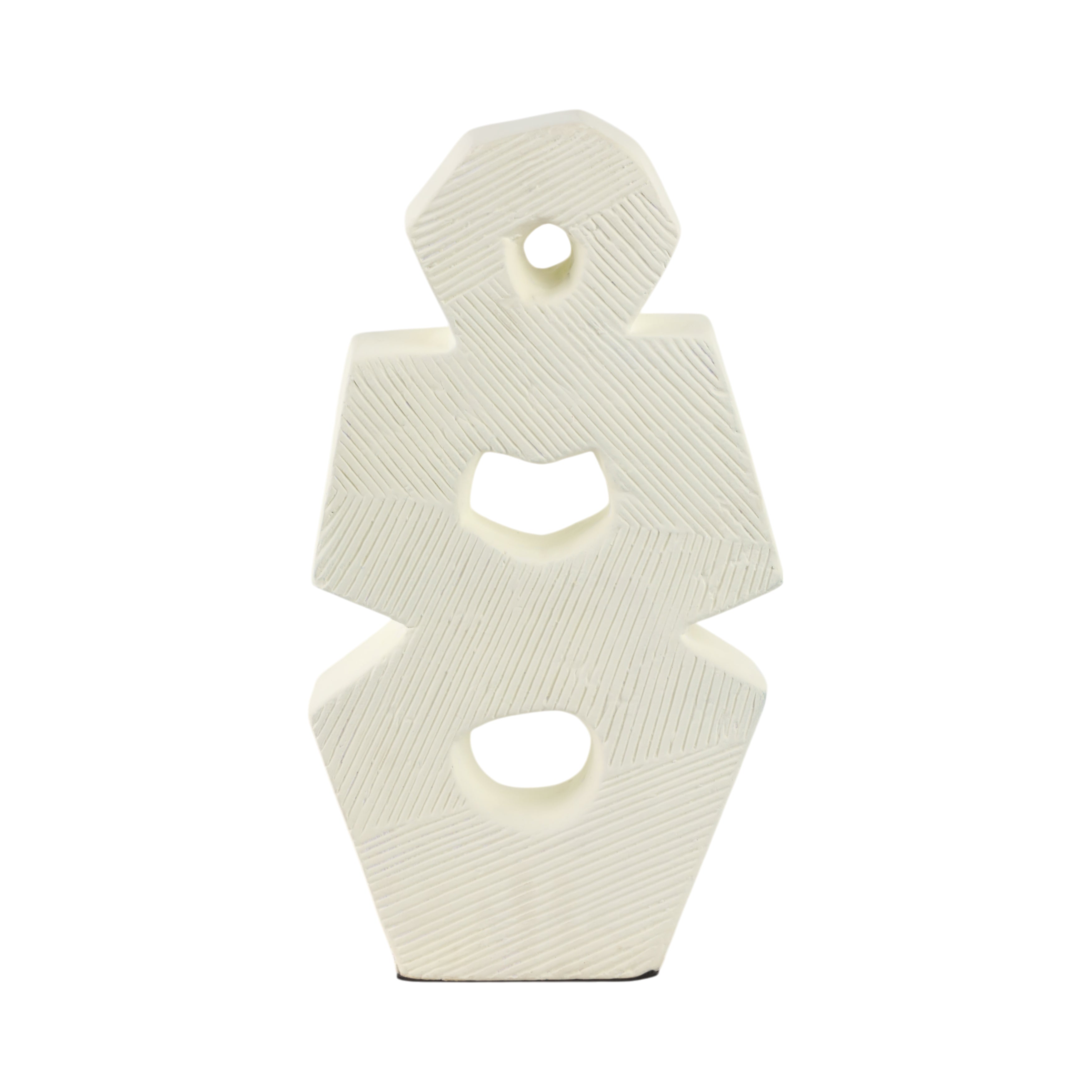 18" Terracotta Abstract Sculpture, Ivory - Decor Addict, LLC