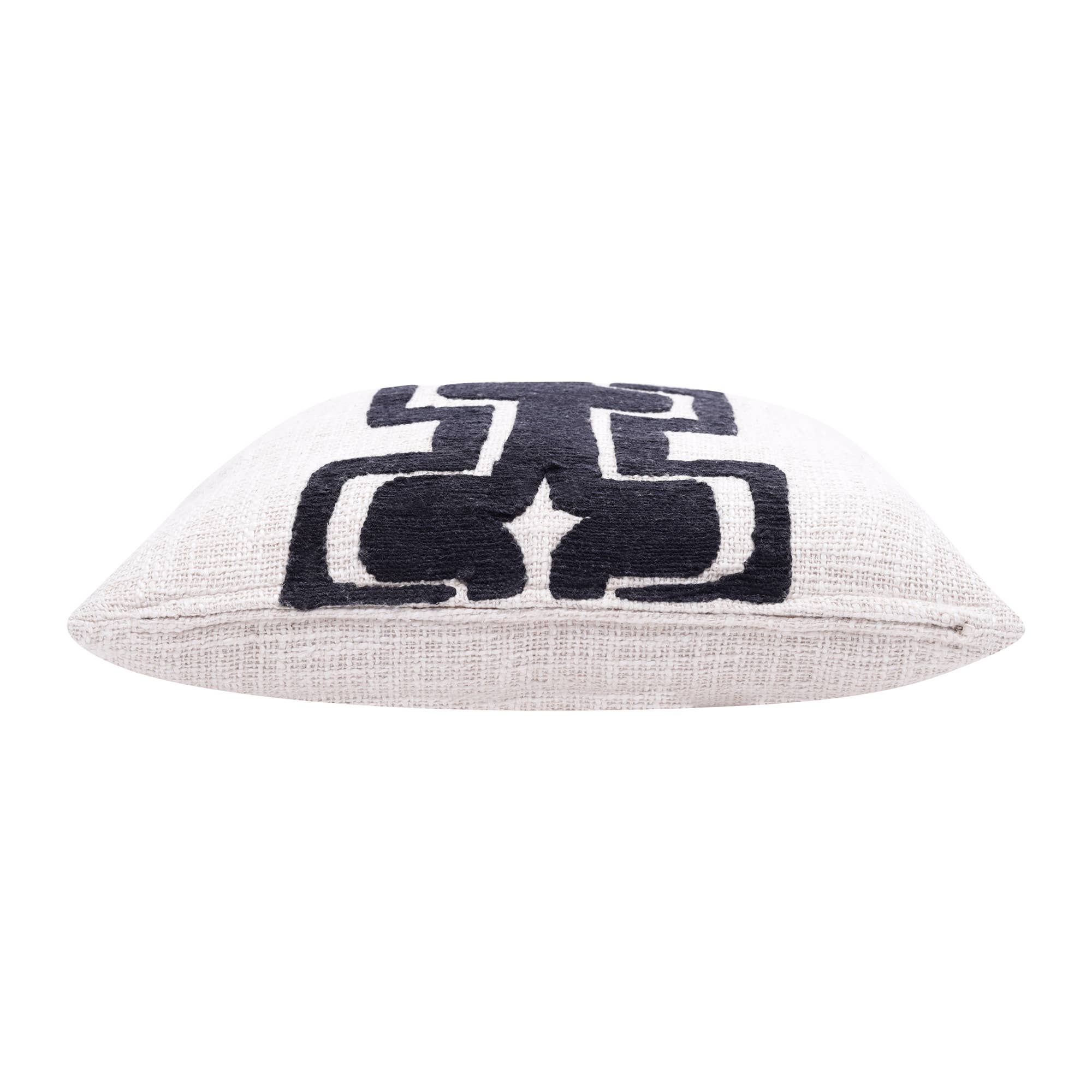 Seanna Geometric Handmade Decorative Throw Pillow: Onyx/ivory / 20" x 20" - Decor Addict, LLC