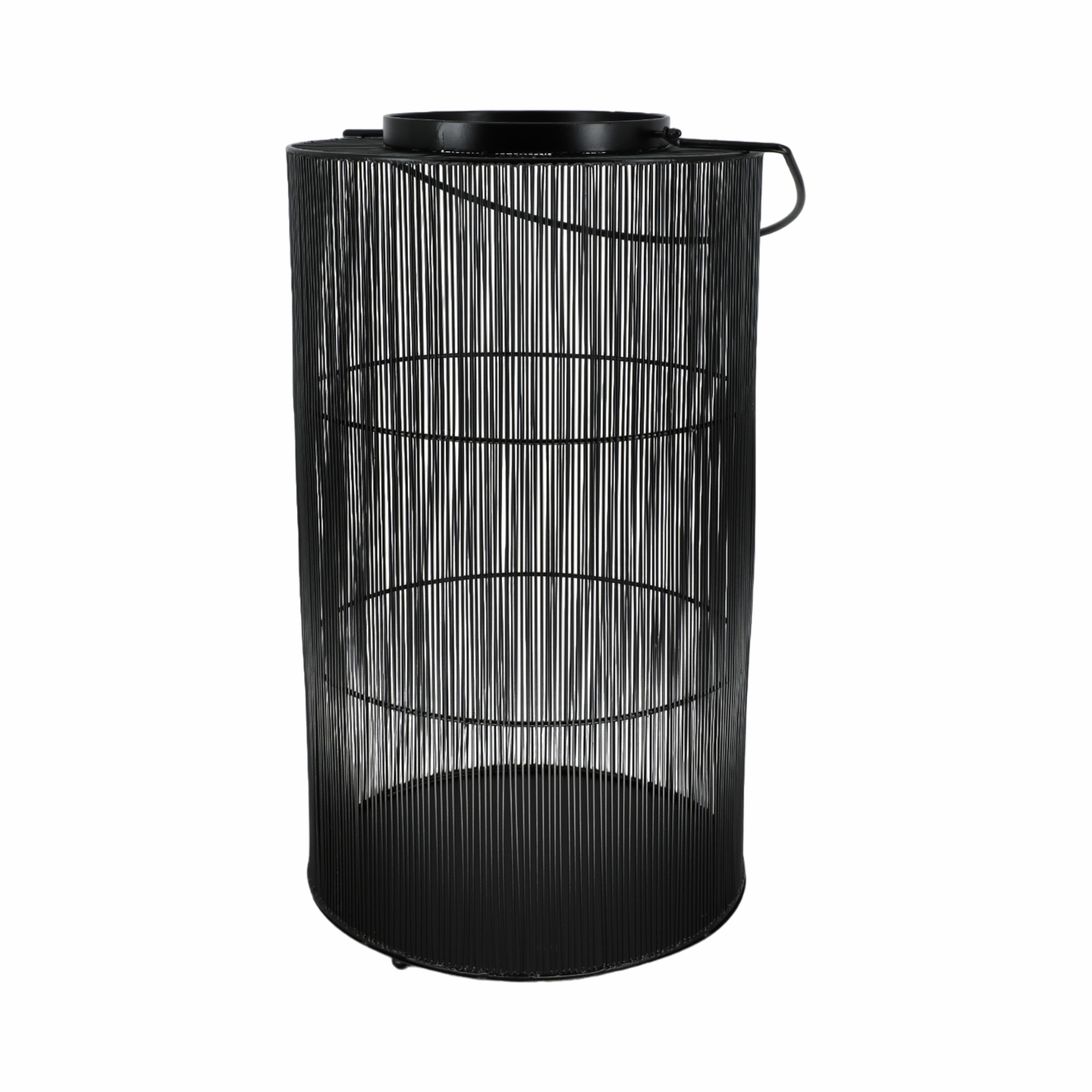 Metal 26" Wire Lantern, Black - Decor Addict, LLC