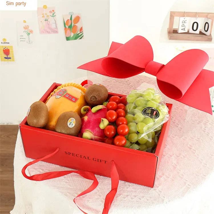 Big Bow Rectangle Flower Box with Clear Lid: Black - Decor Addict, LLC