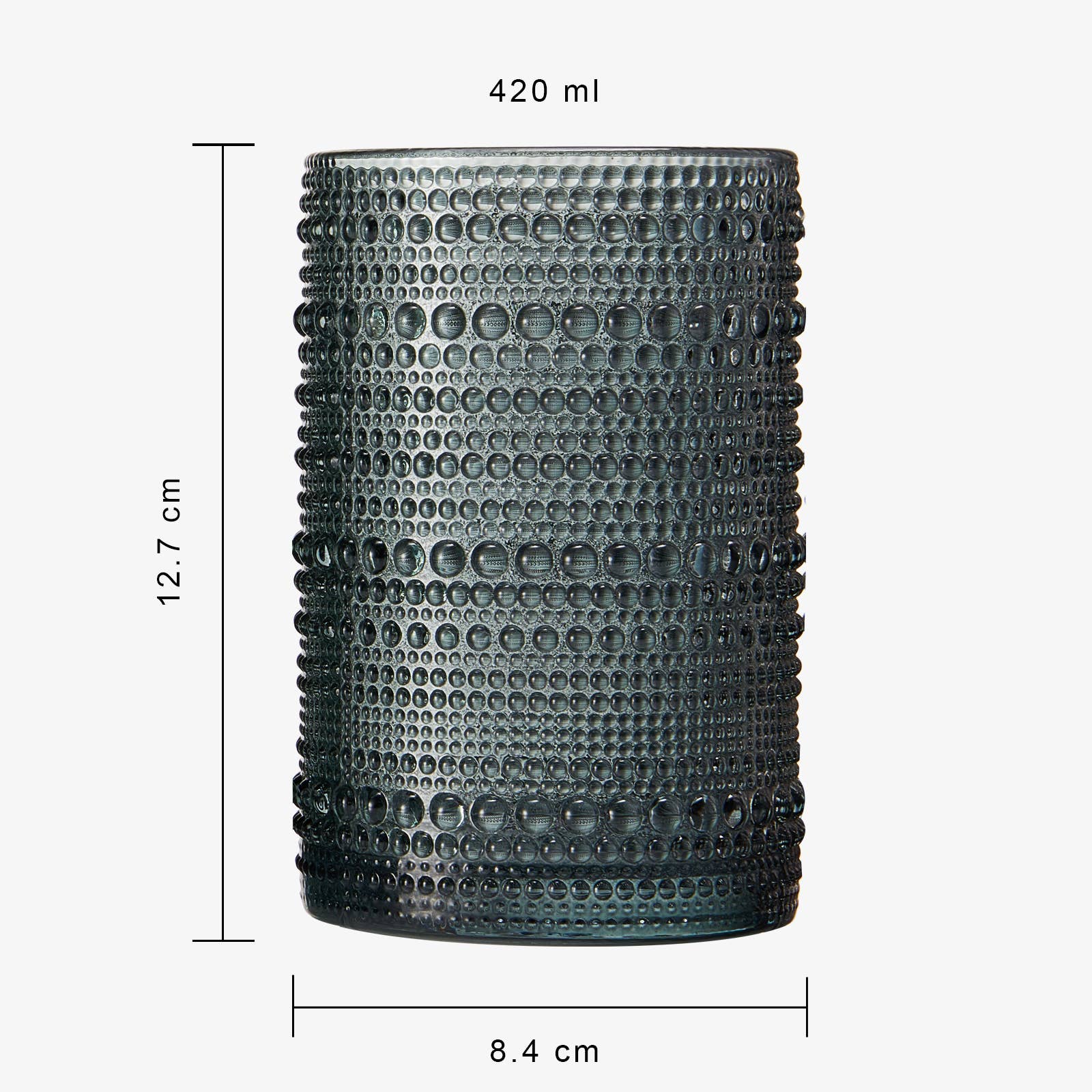 14 oz Beaded Highball Drinking Glass- Muted Color - Decor Addict, LLC