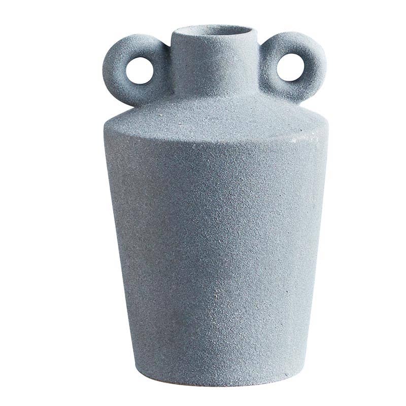 Dark Grey Vase With Handle - Decor Addict, LLC