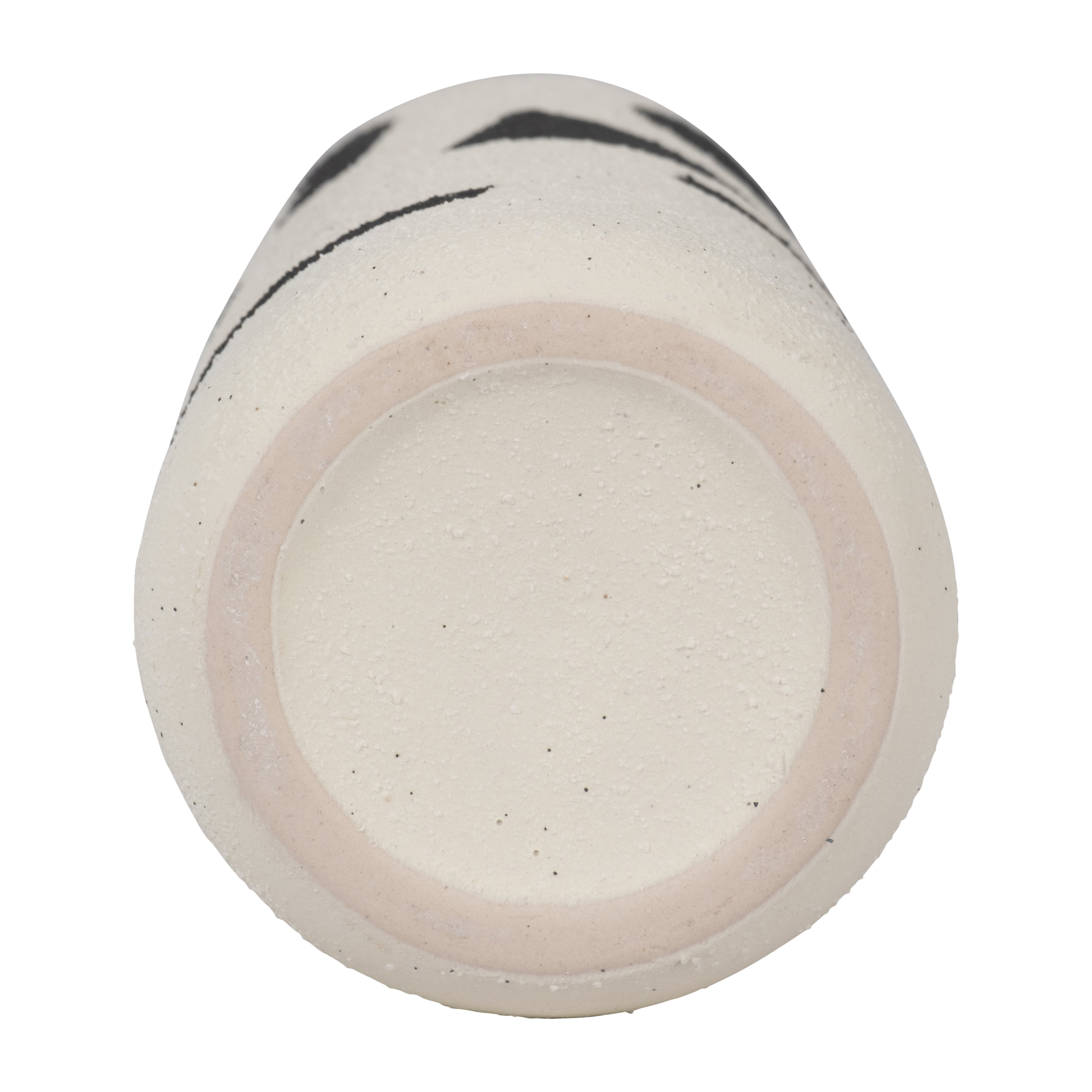 Cer, 10" Funky Vase, Ivory/black - Decor Addict, LLC