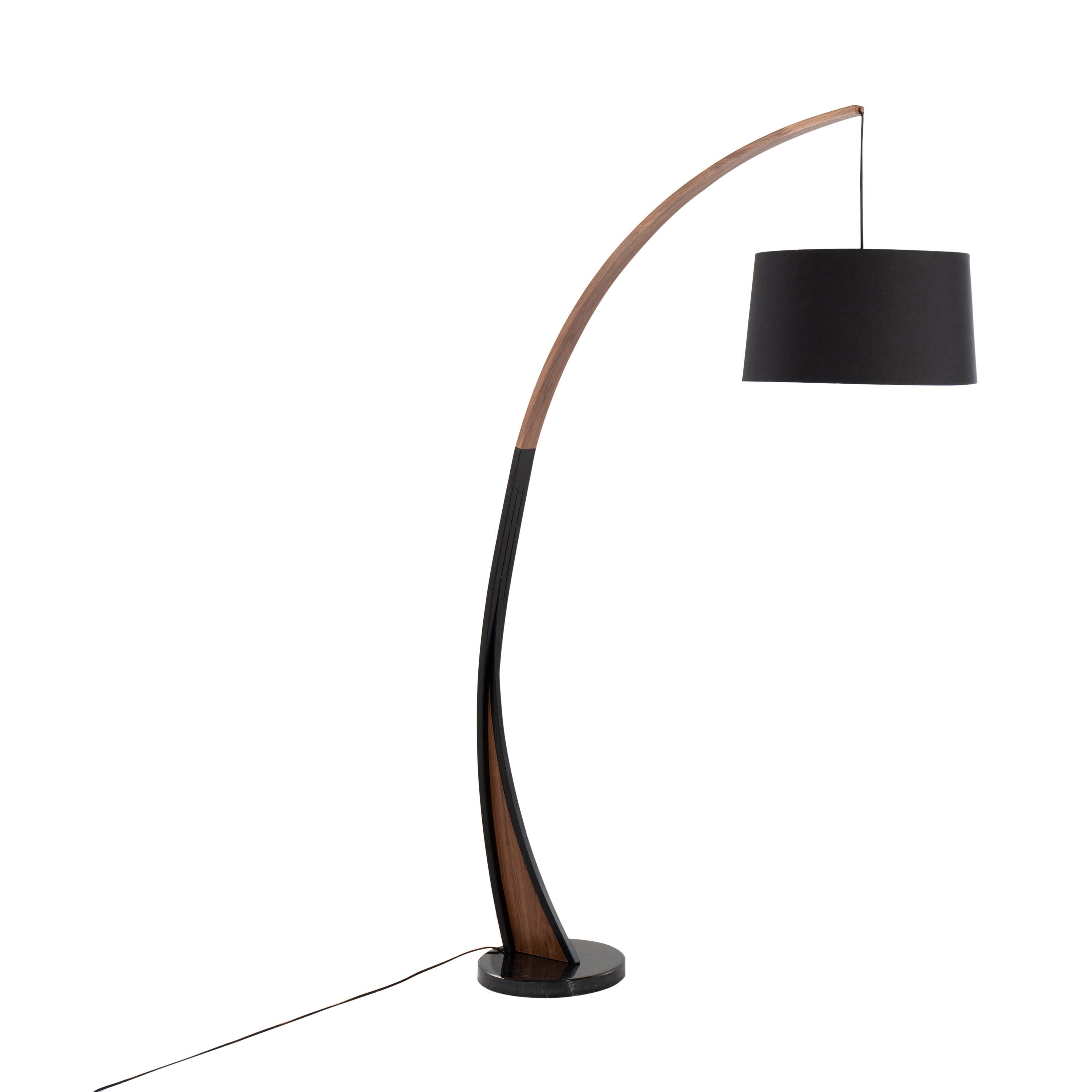 Noah Floor Lamp: Walnut, Black - Decor Addict, LLC