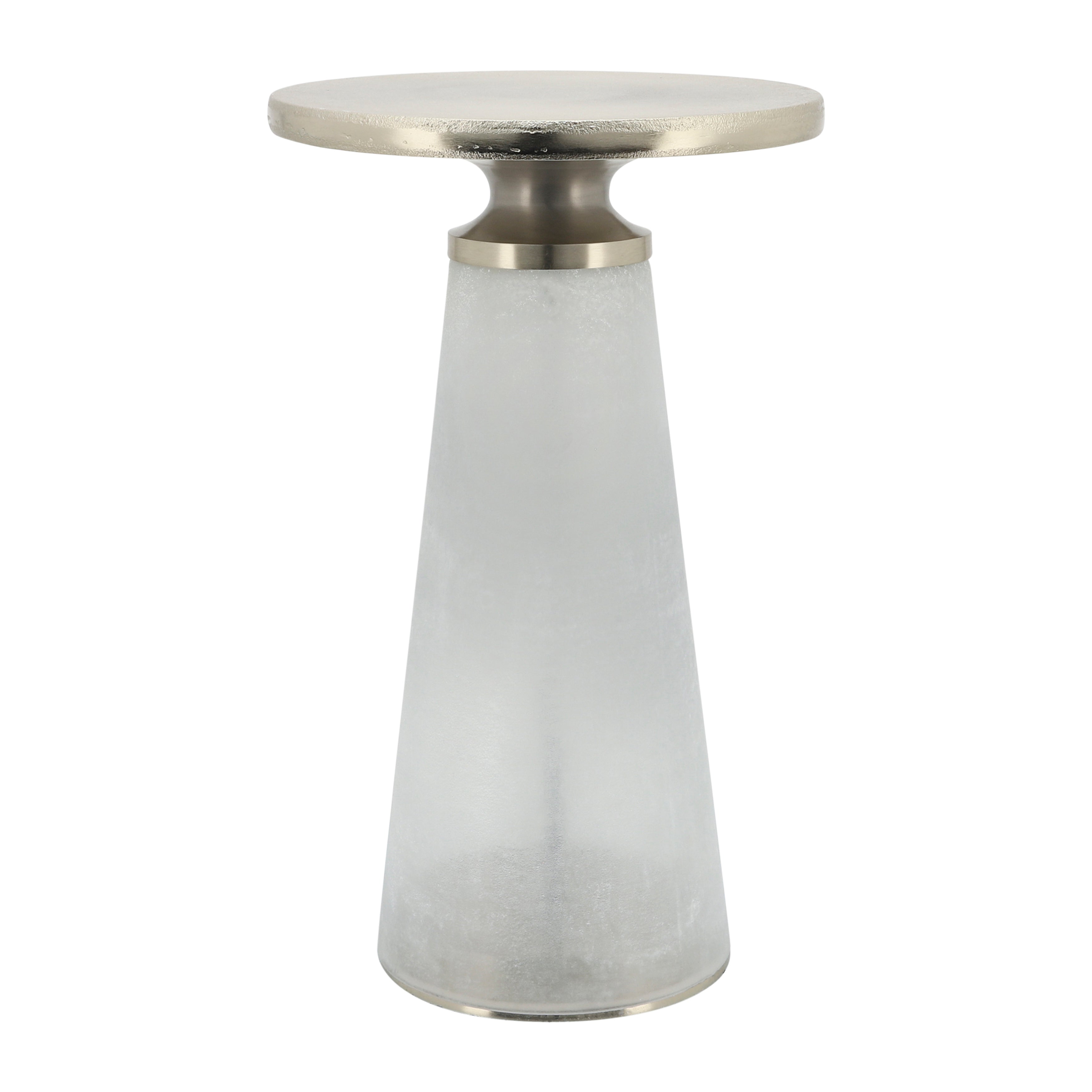 Metal Top, 21"h Nebular Side Table, Frost - Decor Addict, LLC