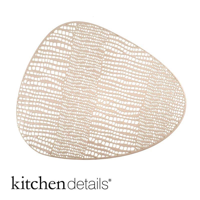 Oval Pebble Laser Cut Placemat in Gold - Decor Addict, LLC