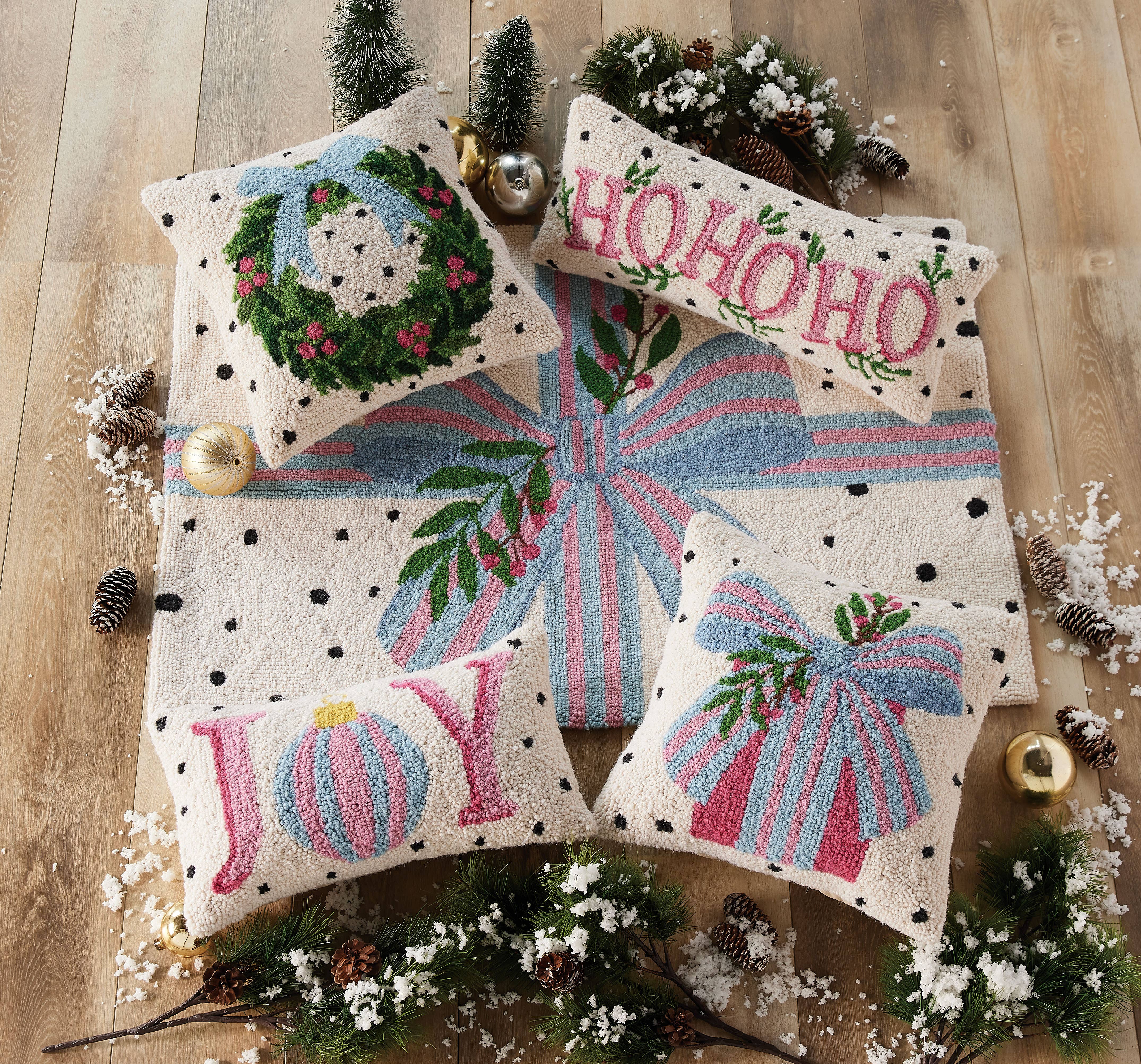 Spotted Holiday Joy Hook Pillow - Decor Addict, LLC