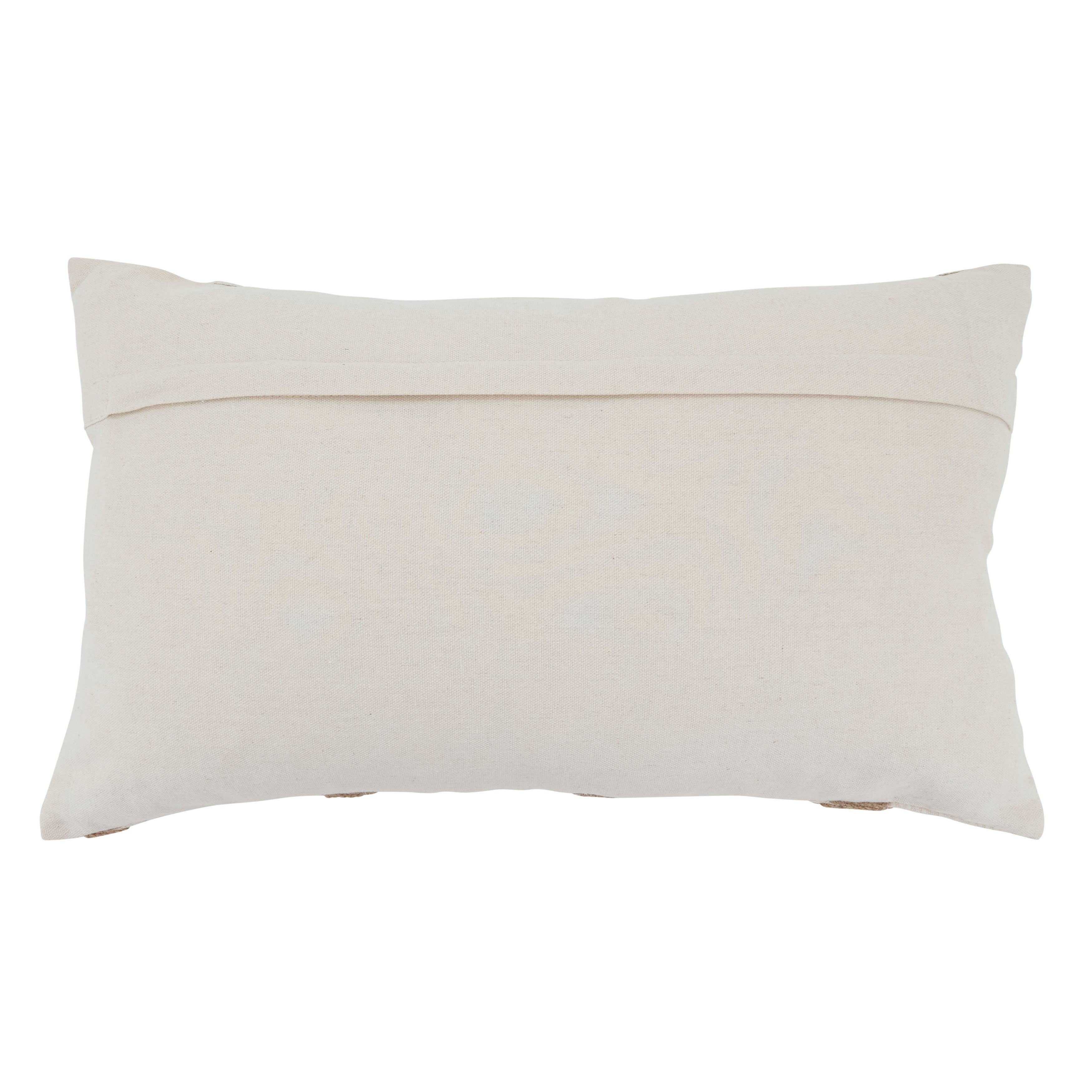 Textured Jute Stripe Throw Pillow: Natural / Down Filled / 20" - Decor Addict, LLC